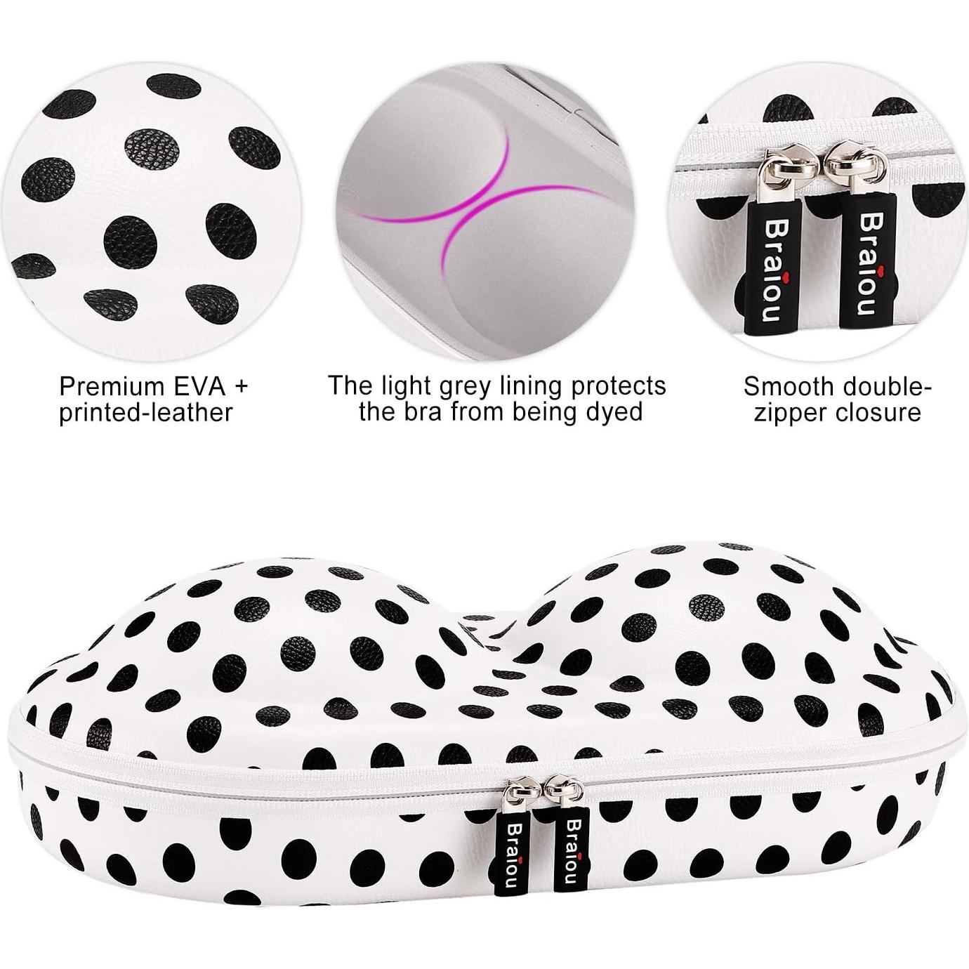 Bolsa de Viaje para Sujetadores Braiou Premium Punto Negro 36.4x20cm