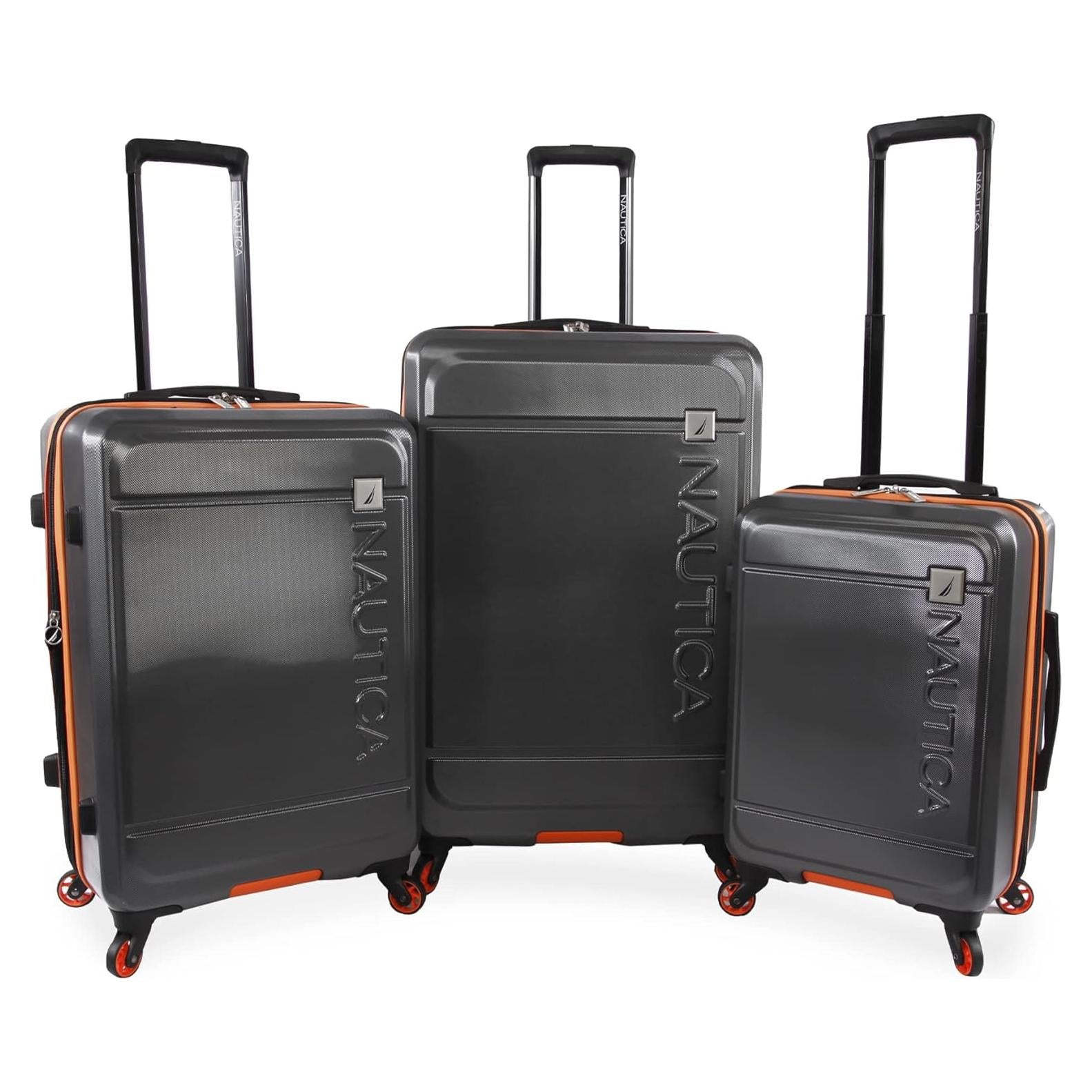 Conjunto de Equipaje Duro Nautica Roadie 3 Piezas Gris/Naranja