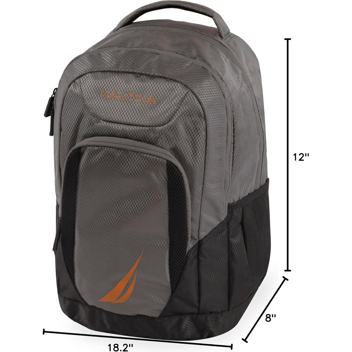 Mochila Nautica Sail Gris/Naranja 28.6L para Laptop