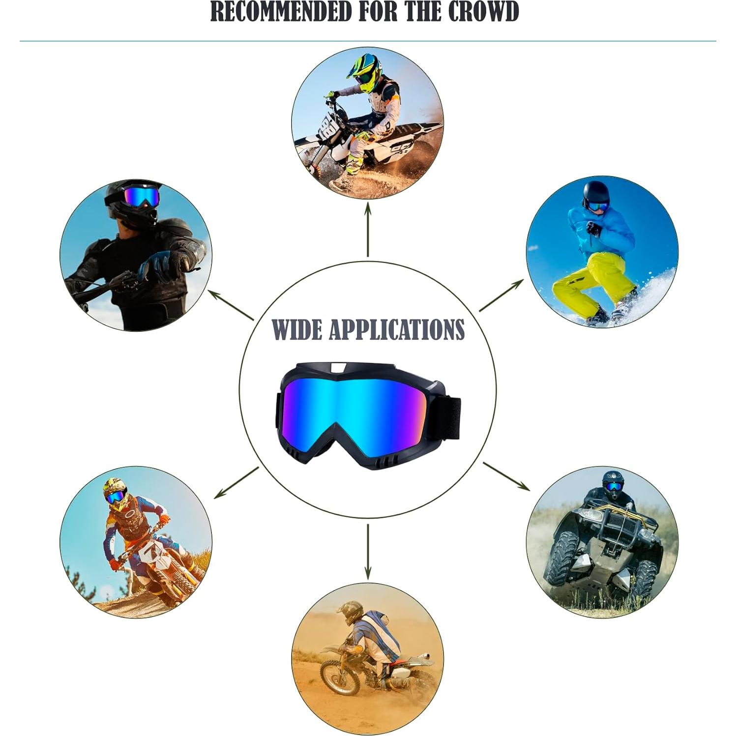 Gafas de Motocross y Esquí UV400 - Marco Negro