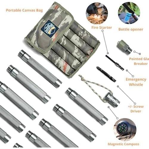 Bastón Táctico Plegable Prime Adventure G11 15 en 1 139 cm