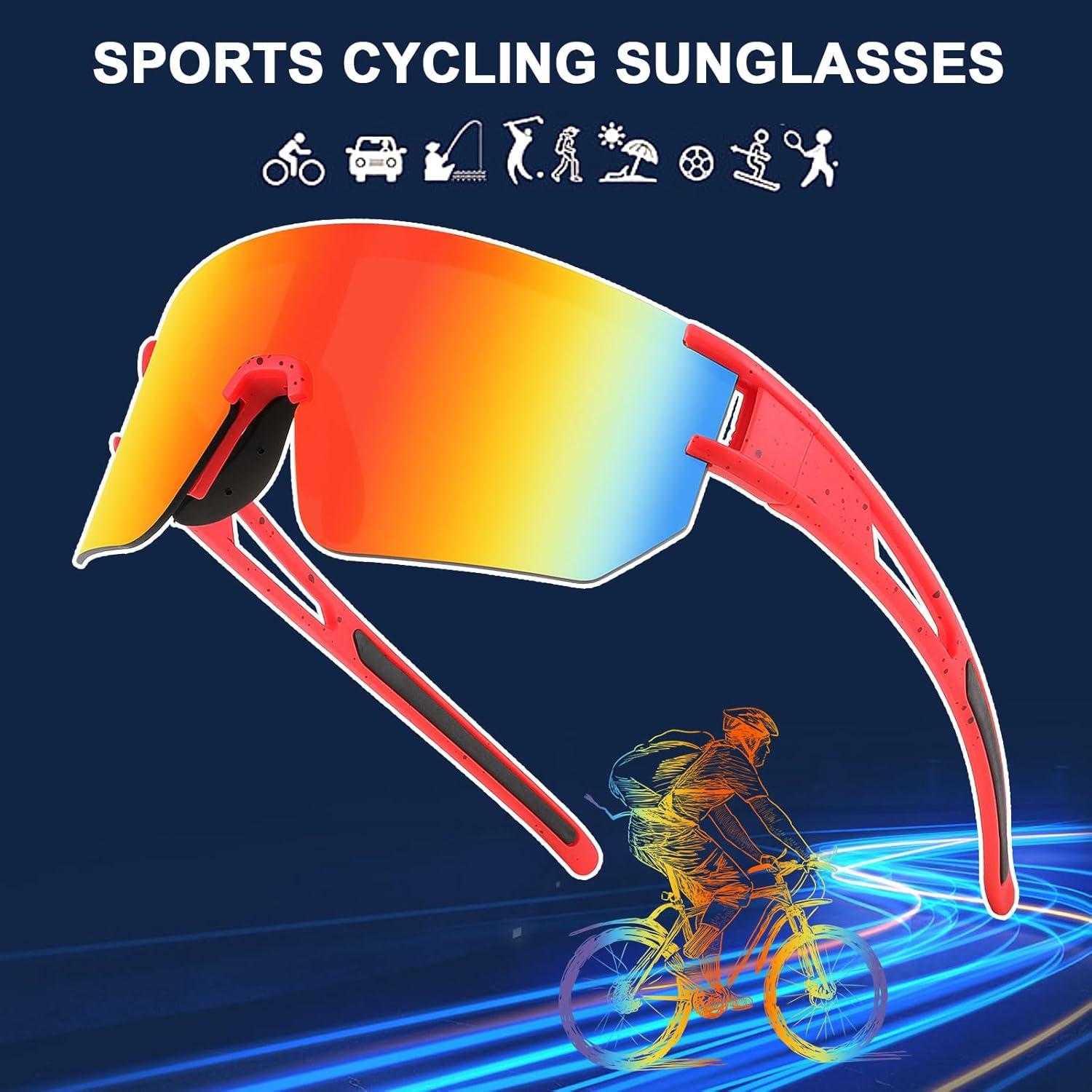Gafas de Ciclismo WANWAN UV400 Espejadas Adulto Unisex