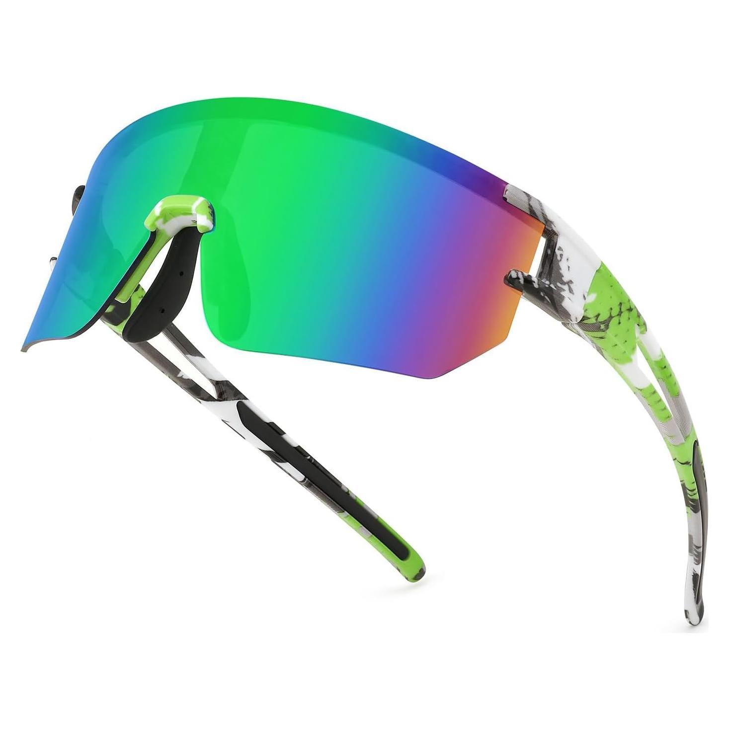 Gafas de Ciclismo WANWAN UV400 Lentes Espejados Verde