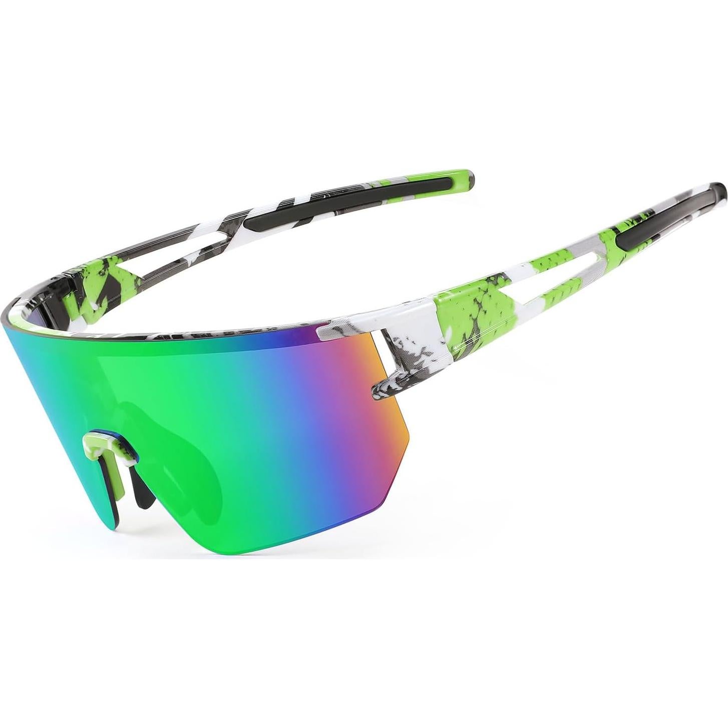 Gafas de Ciclismo WANWAN UV400 Lentes Espejados Verde