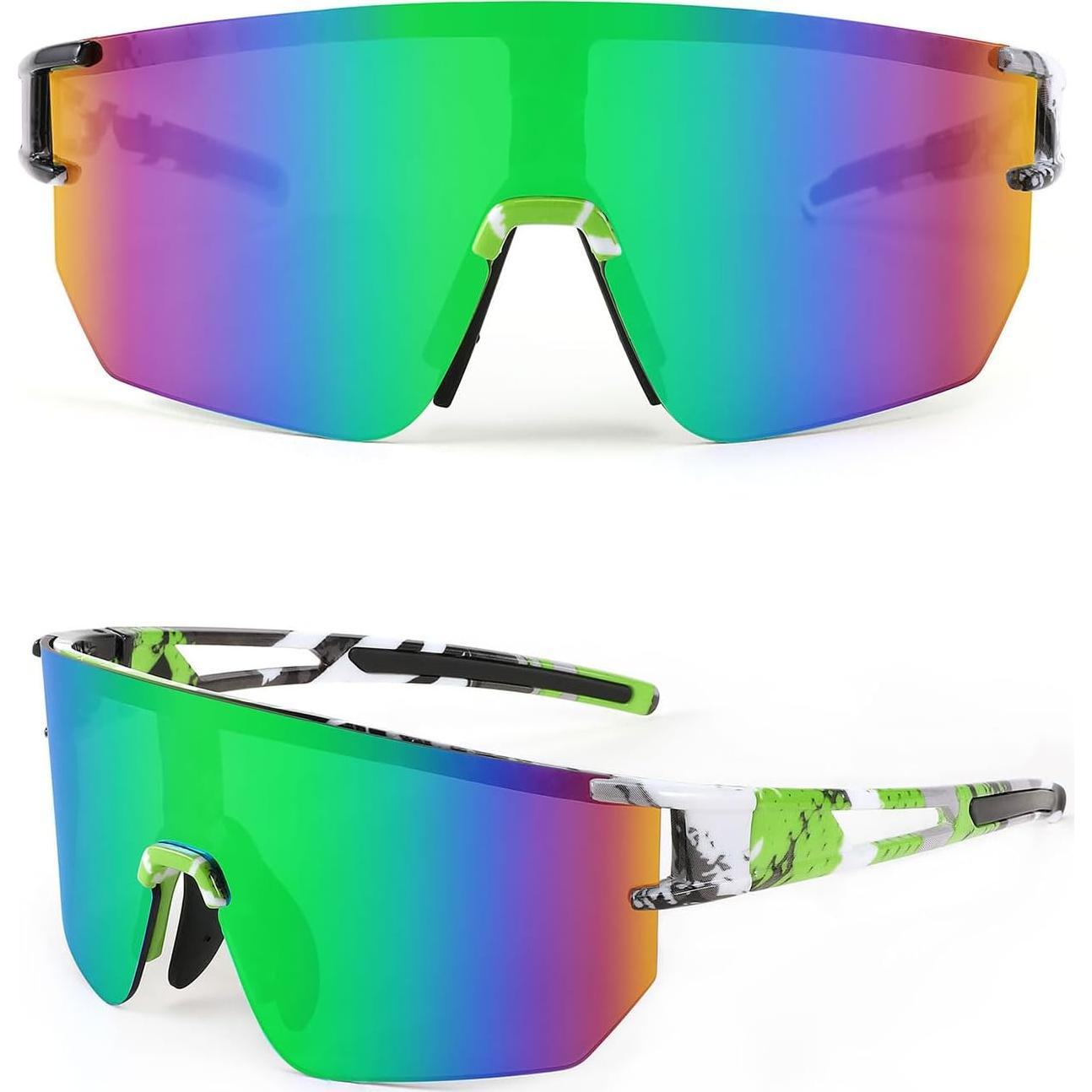 Gafas de Ciclismo WANWAN UV400 Lentes Espejados Verde