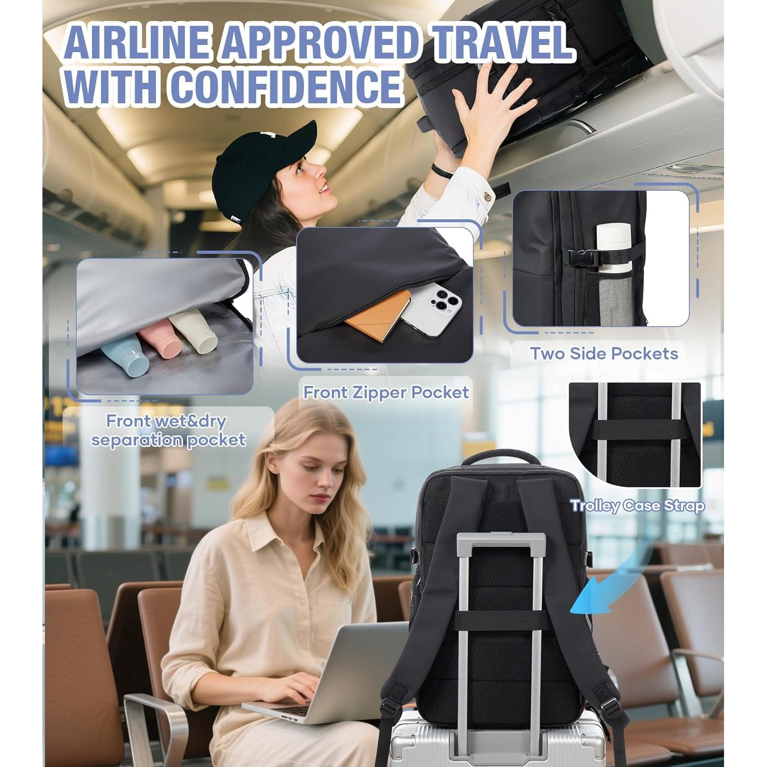 Mochila de viaje al vacío Vacpack 40L impermeable negra