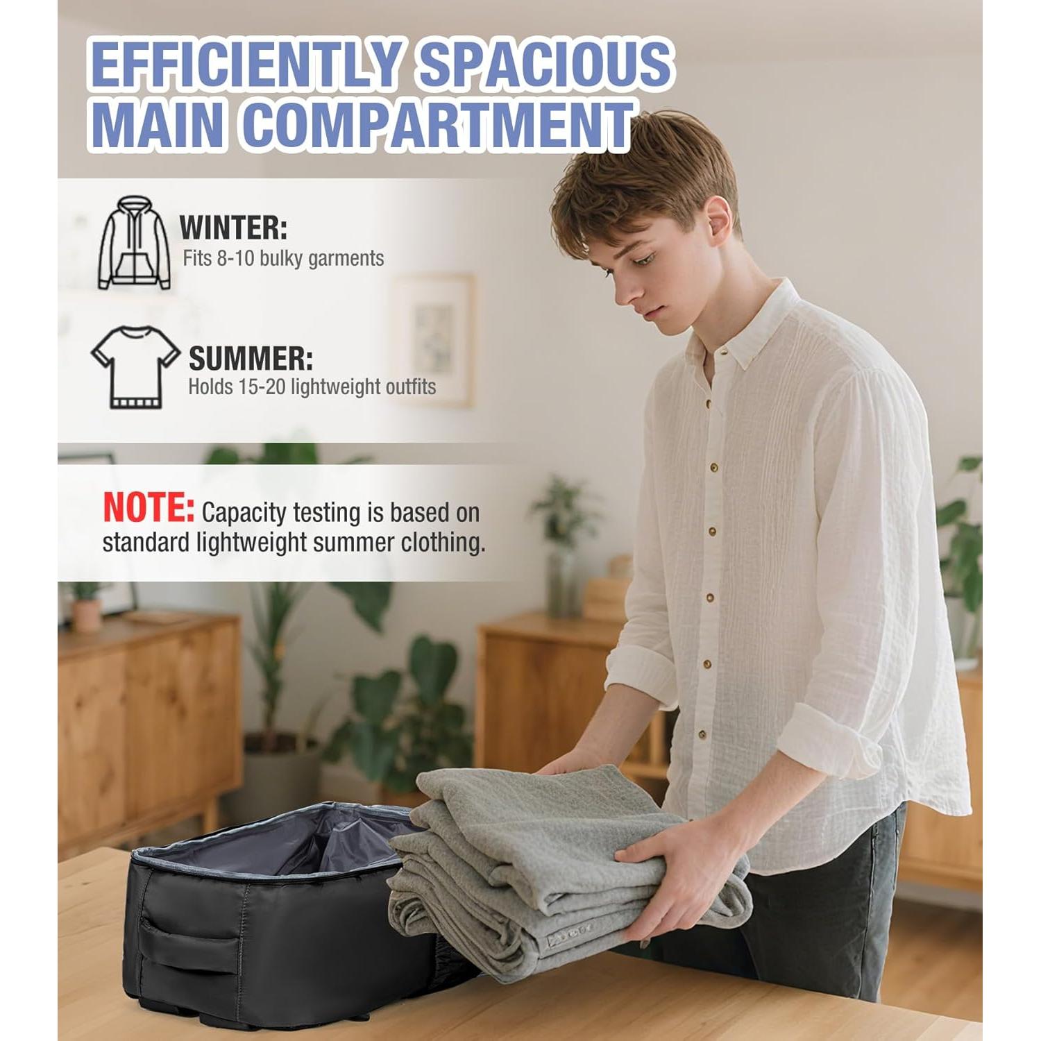 Mochila de viaje al vacío Vacpack 40L impermeable negra