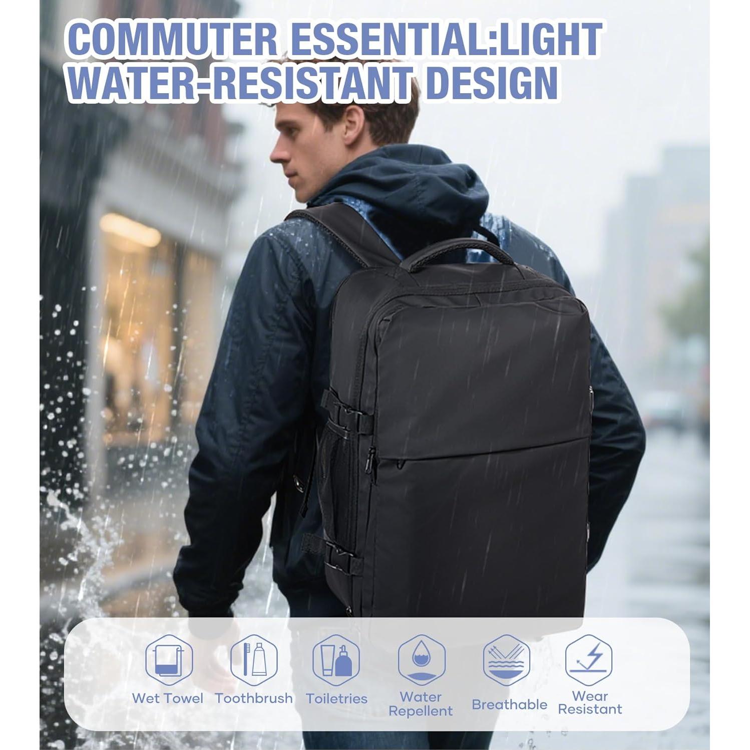 Mochila de viaje al vacío Vacpack 40L impermeable negra