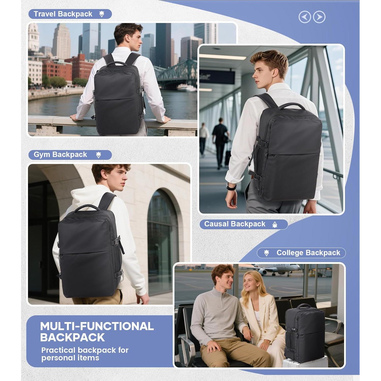 Mochila de viaje al vacío Vacpack 40L impermeable negra