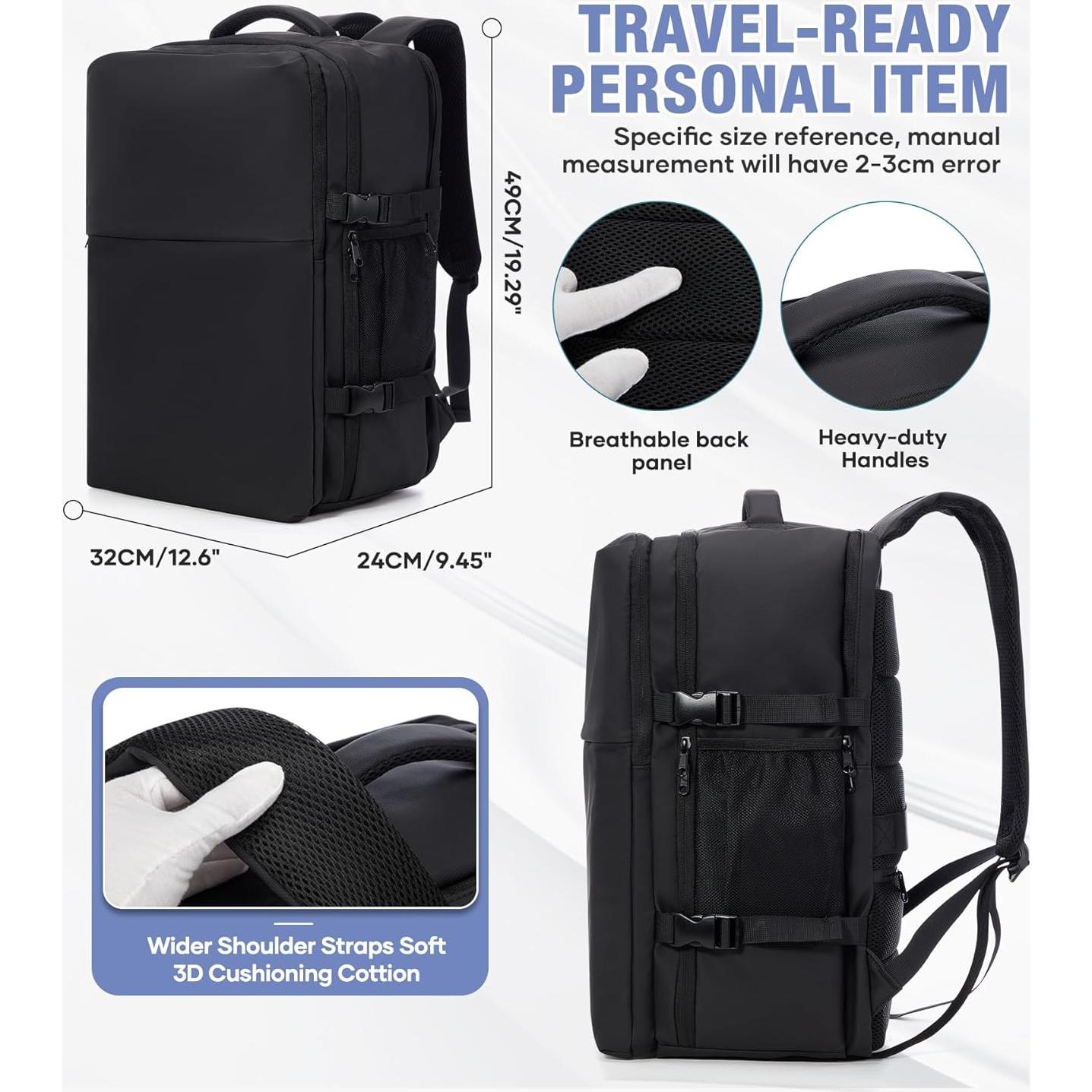 Mochila de viaje al vacío Vacpack 40L impermeable negra