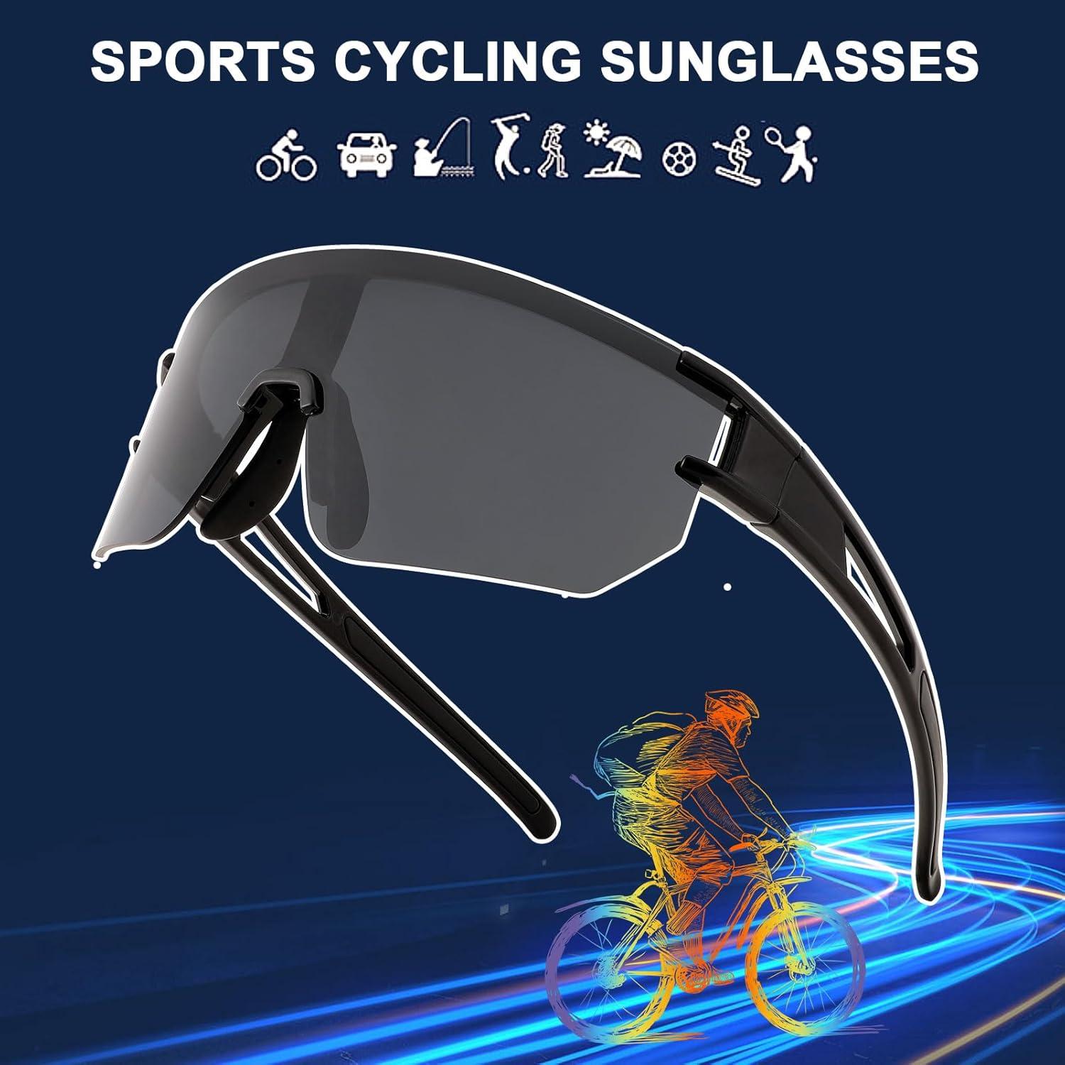 Gafas de Ciclismo WANWAN UV400 Lentes Espejados Grises