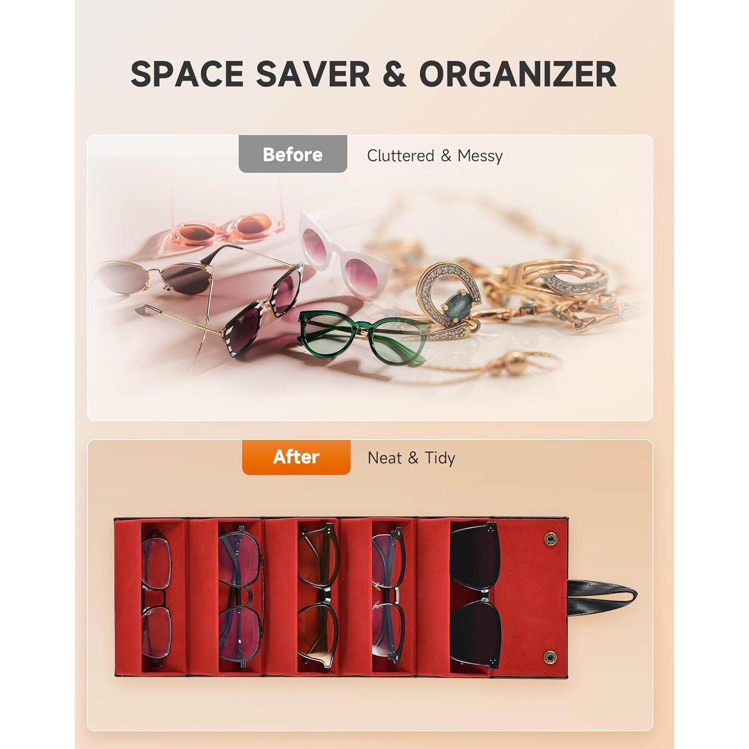 Estuche Organizador de Gafas CO-Z Plegable 5 Compartimentos