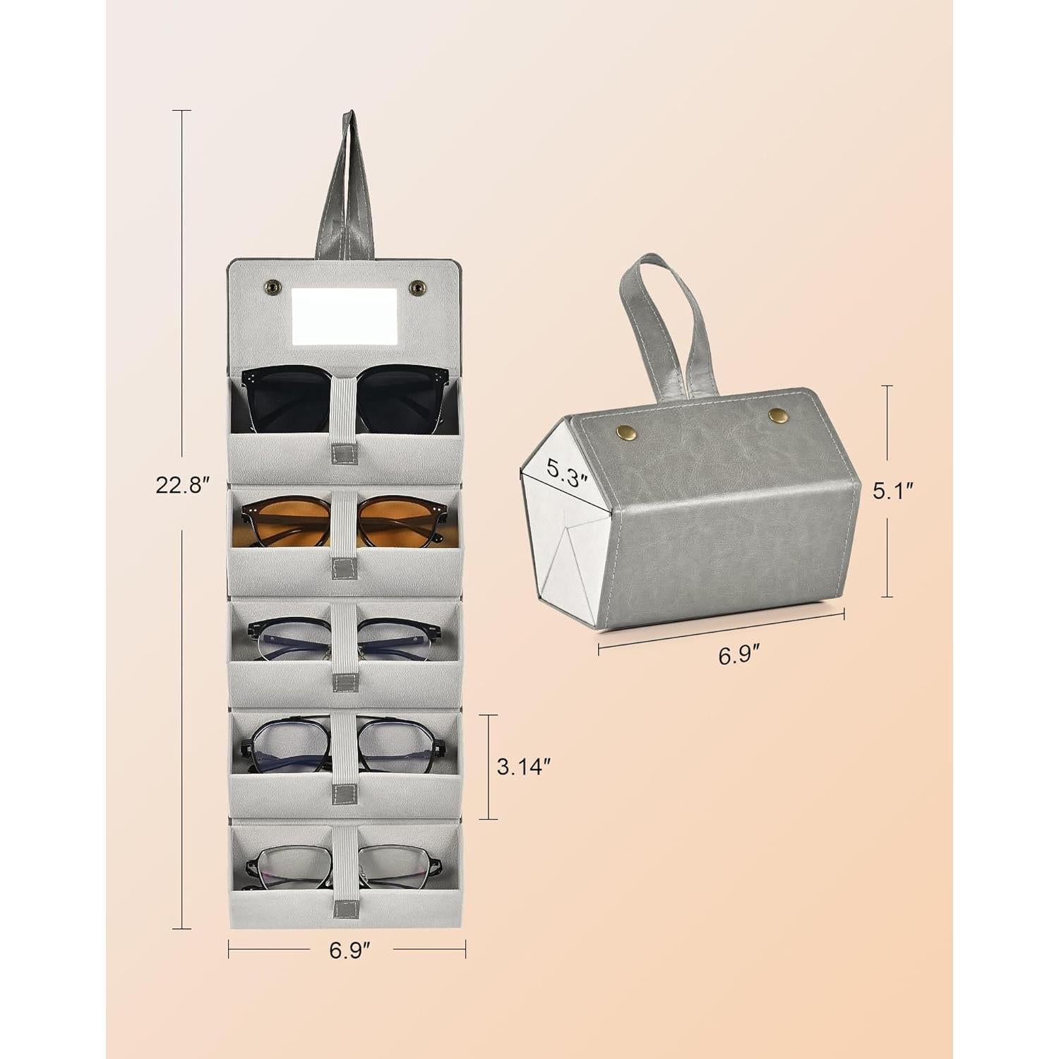 Organizador de Gafas de Sol CO-Z Plegable 5 Ranuras Gris