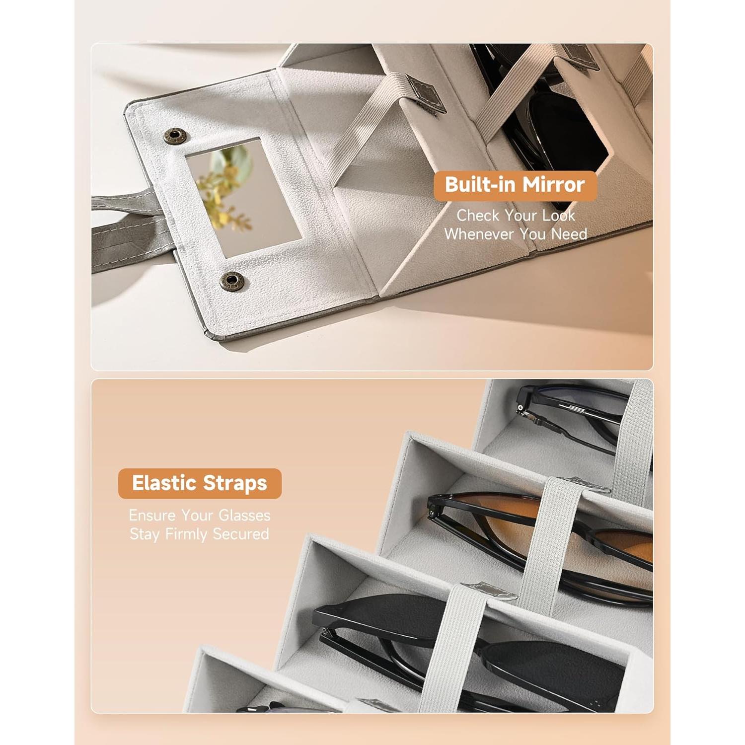 Organizador de Gafas de Sol CO-Z Plegable 5 Ranuras Gris