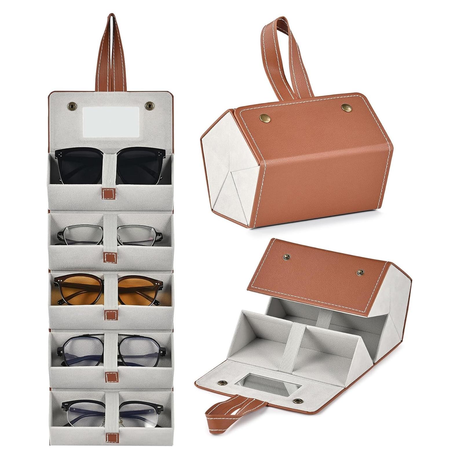 Organizador de Gafas de Sol CO-Z Plegable 5 Ranuras Marrón