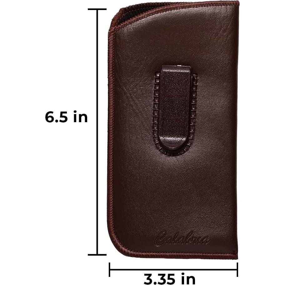 Funda Vertical para Gafas Calabria Soft Slip-In Marrón
