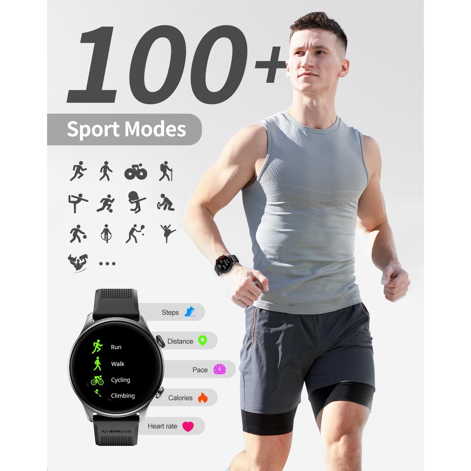 Reloj Inteligente RIVERSONG Motive 7C Negro 1.52" Fitness