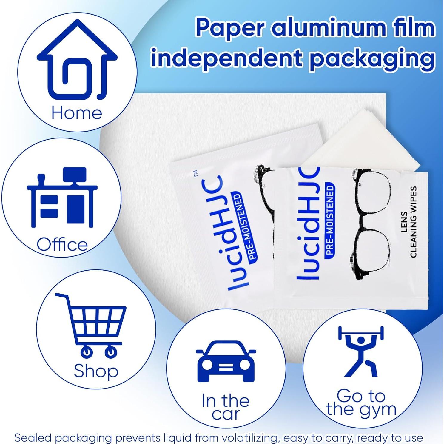 Toallitas de limpieza Lucidhjc 400 unidades para lentes y pantallas