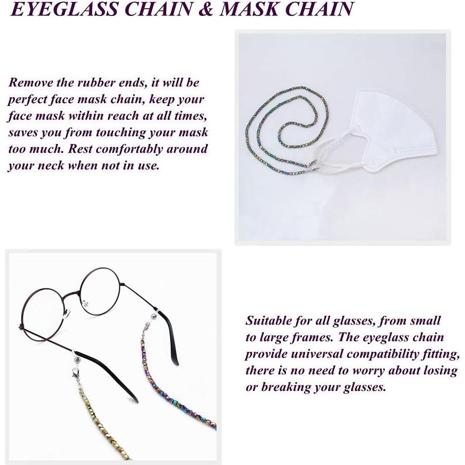 Cadena de Gafas KAI Colorida 70cm con Cuentas de Vidrio