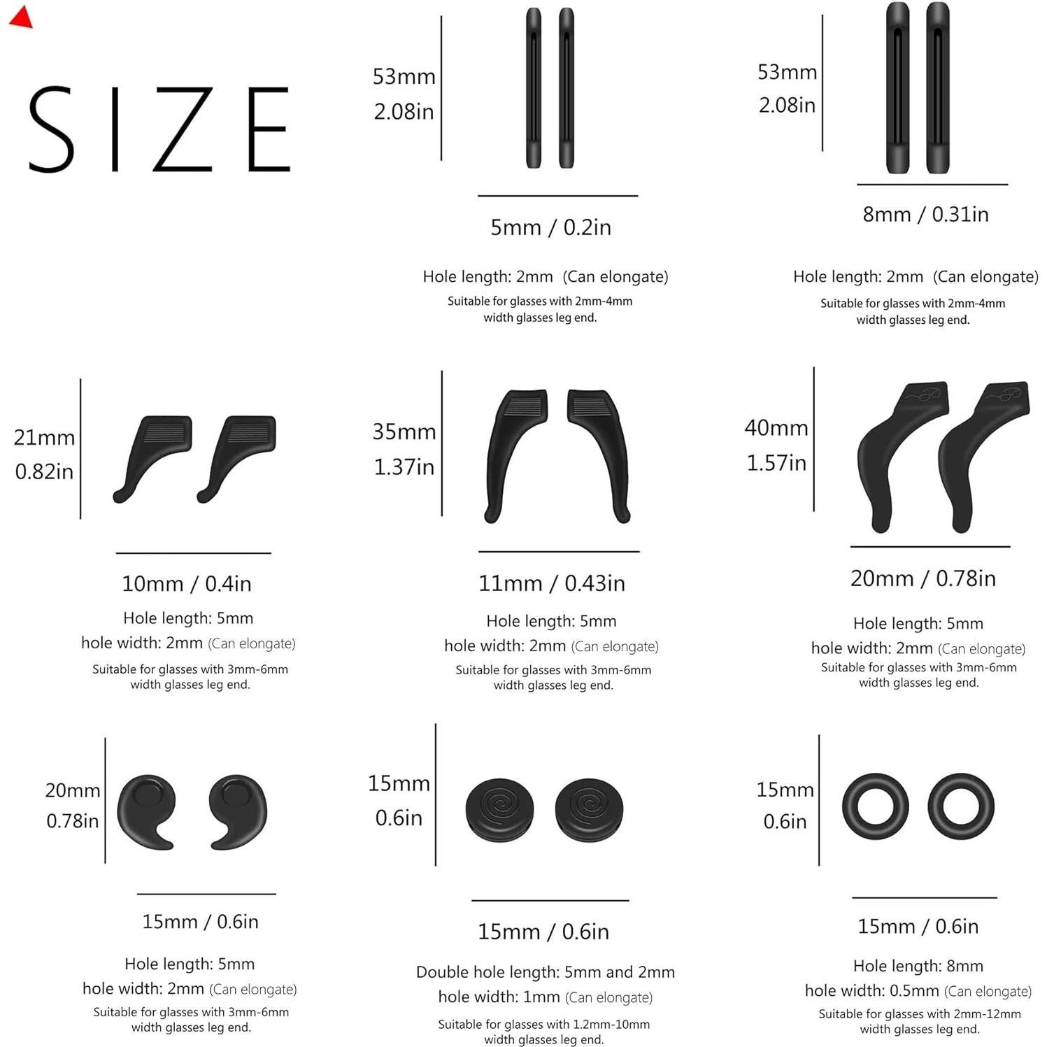 Ganchos de Silicona Antideslizantes para Gafas - 8 Tipos