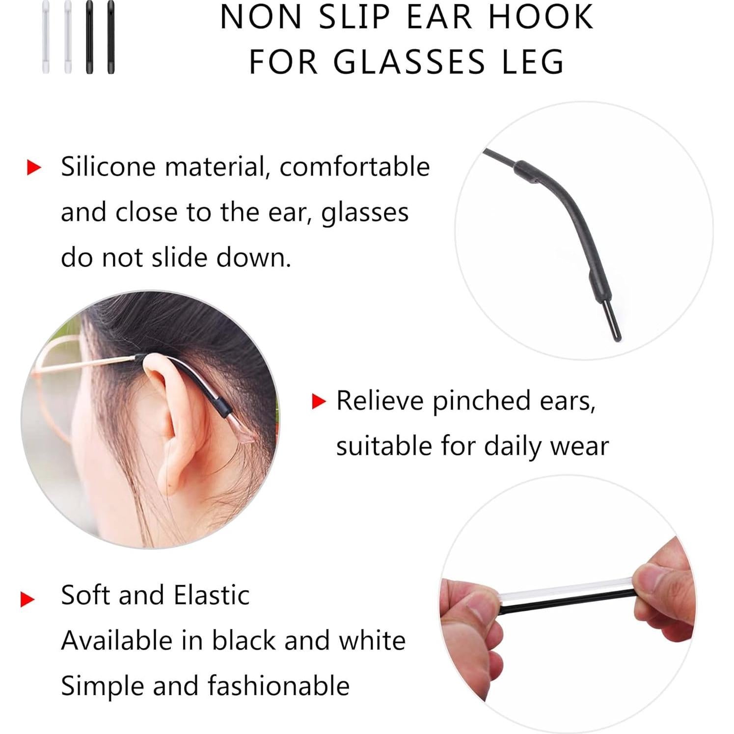 16 Fundas de Silicona para Patas de Gafas - Antideslizantes