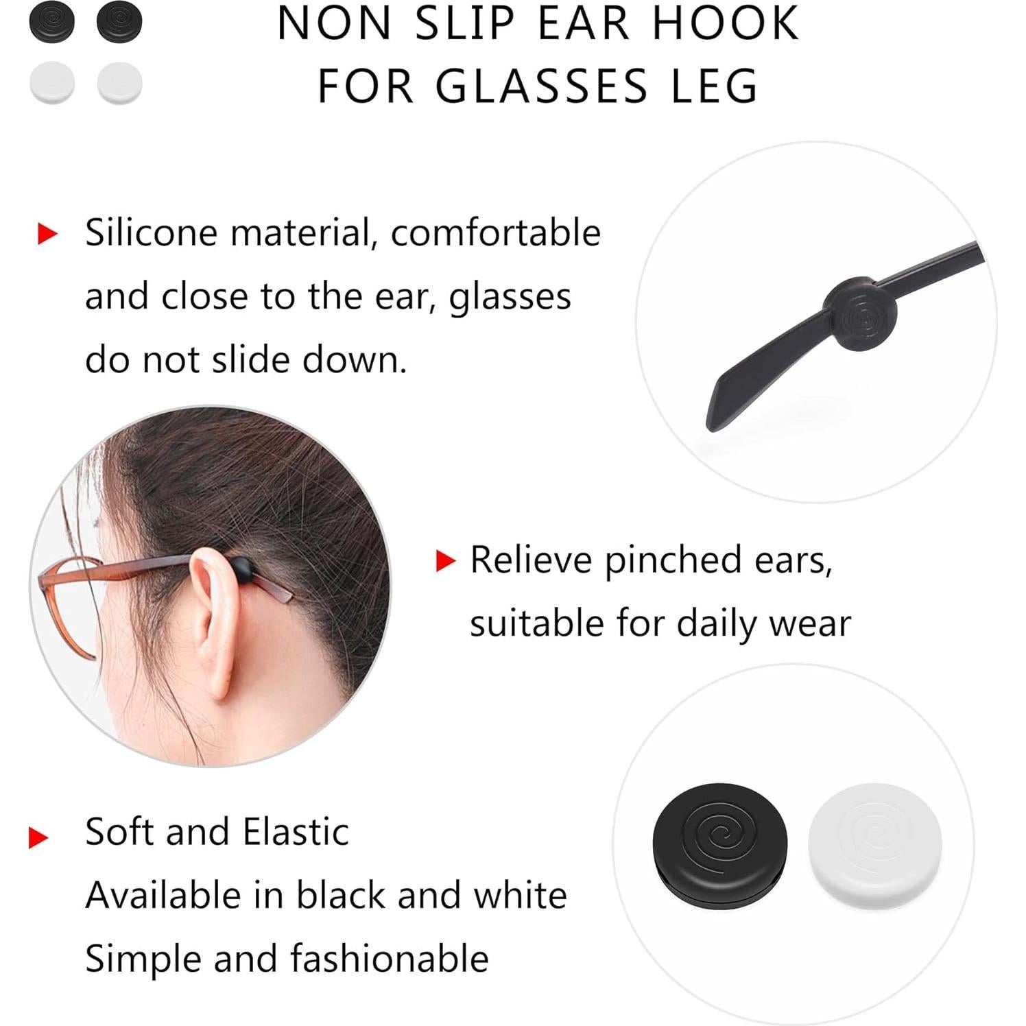 16 Pares de Clips de Silicona Antideslizantes para Gafas