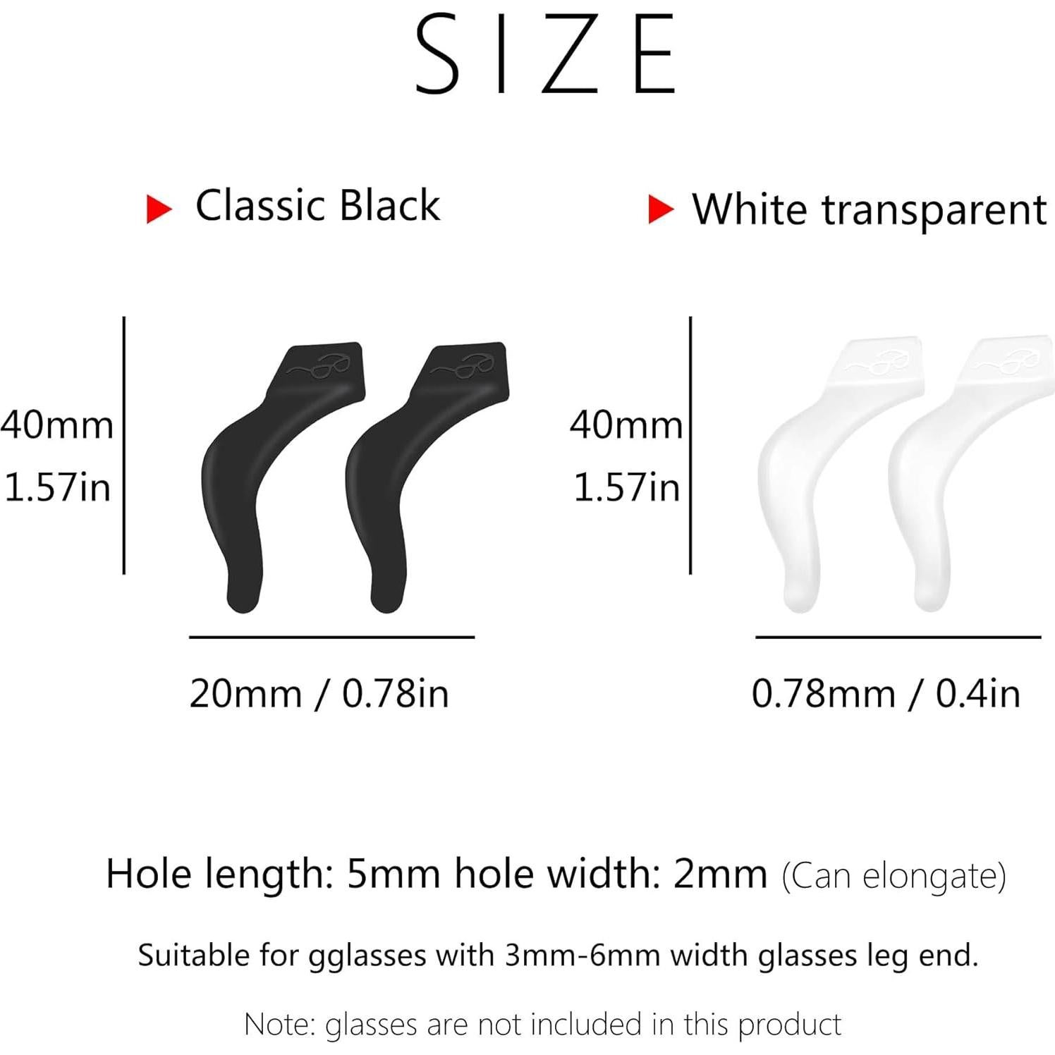 6 Pares Sujetadores Gafas SooGree Gancho Silicona Grande