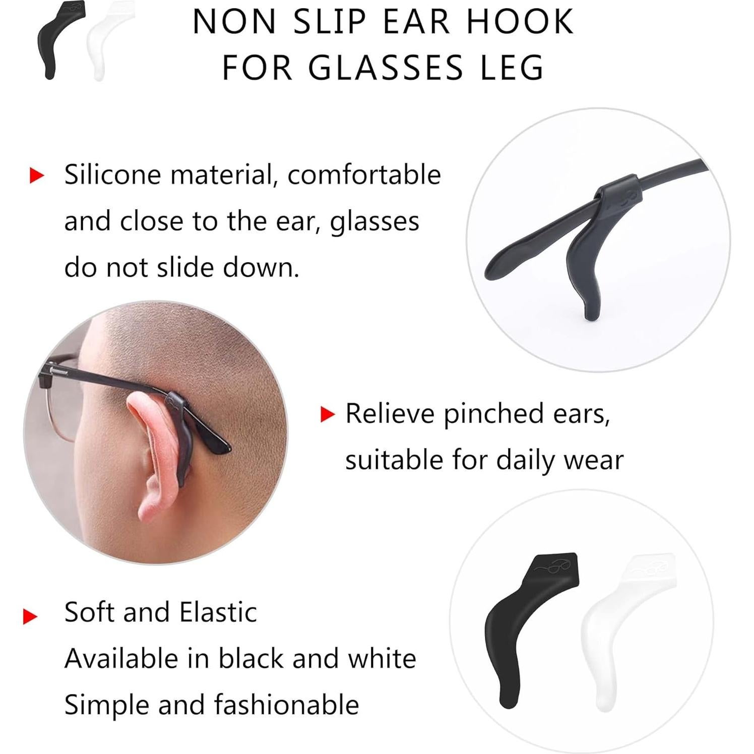 6 Pares Sujetadores Gafas SooGree Gancho Silicona Grande