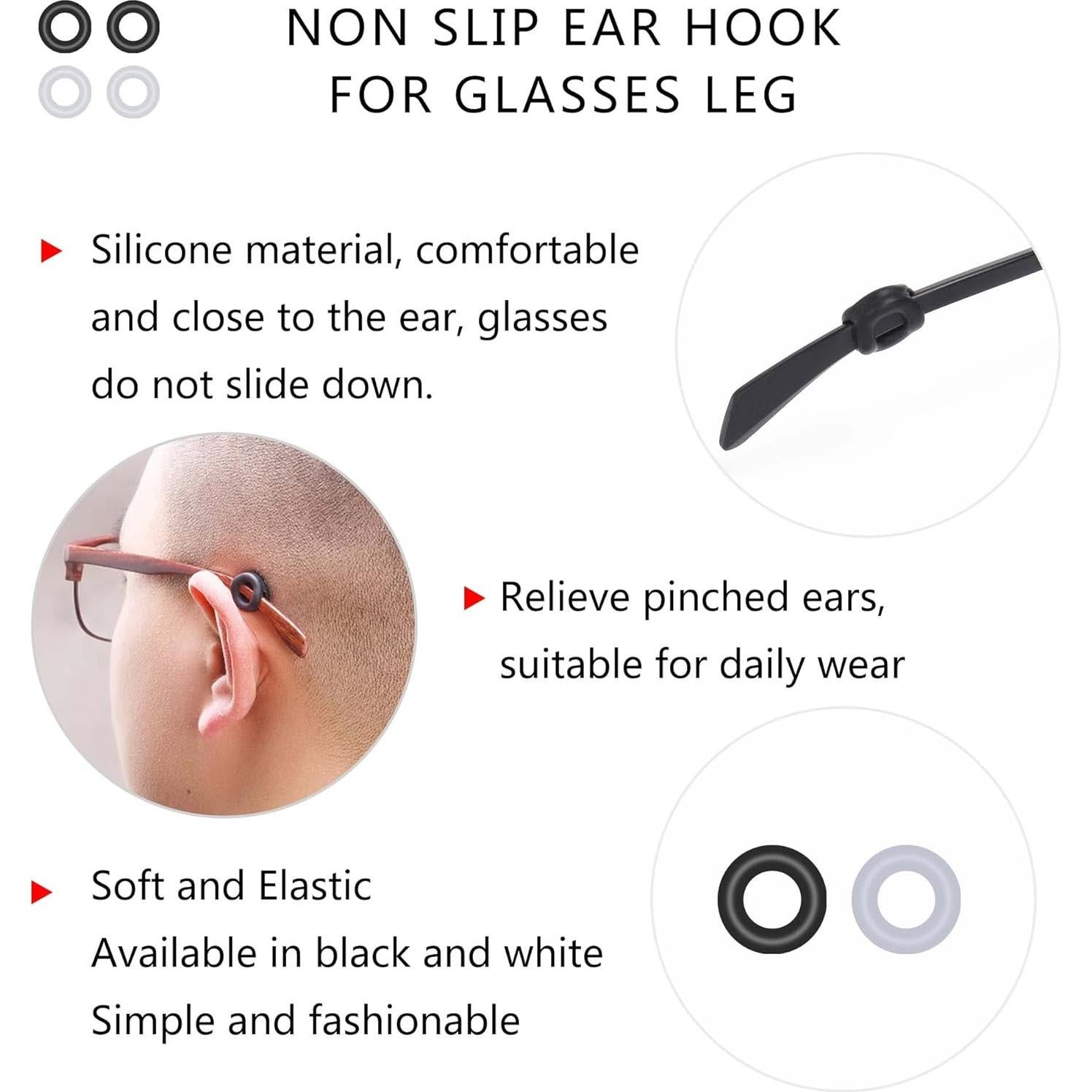 16 Pares de Clips de Silicona Antideslizantes para Gafas