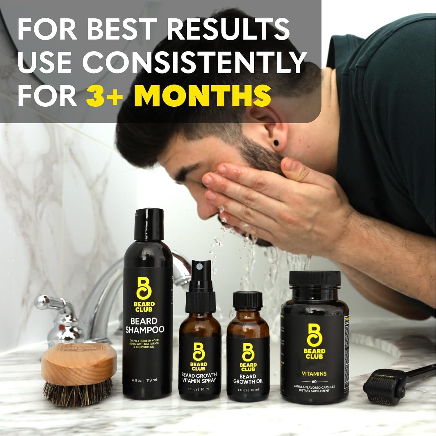 Kit Crecimiento Barba The Beard Club - Rodillo, Aceite, Champú