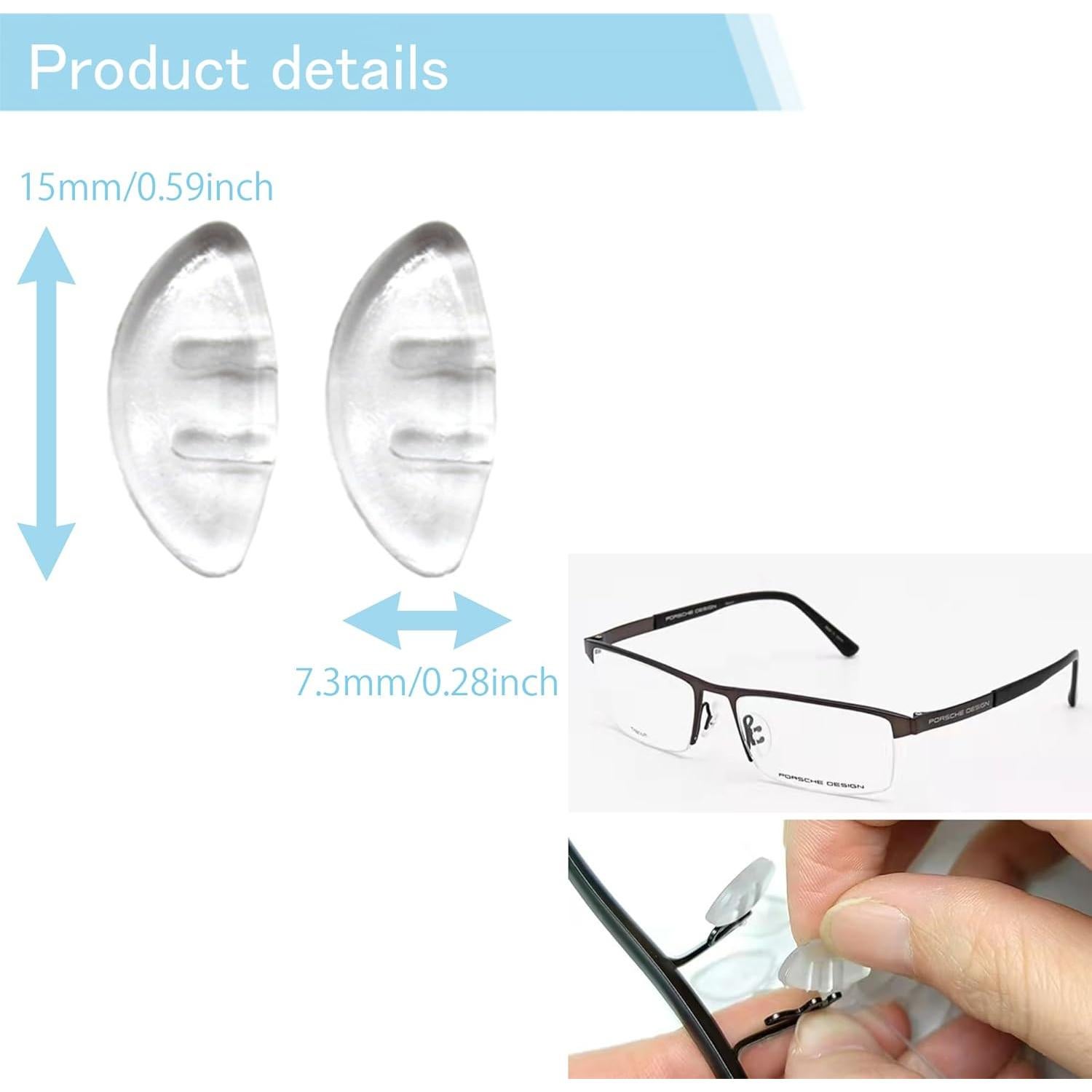 Almohadillas para Nariz Gafas Mingbuy 4 Pares Antideslizantes