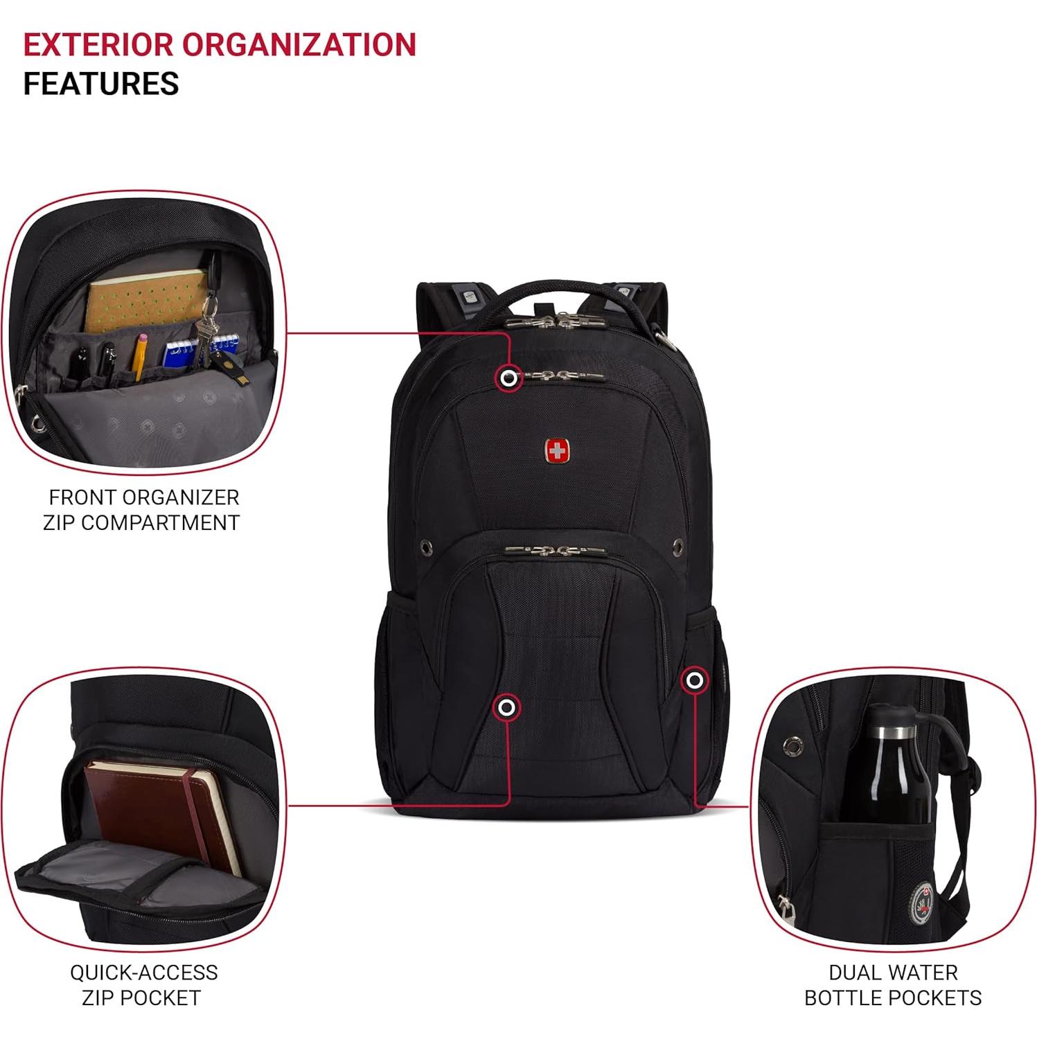 Mochila SwissGear SA1908 Negra para Laptop 17" TSA ScanSmart