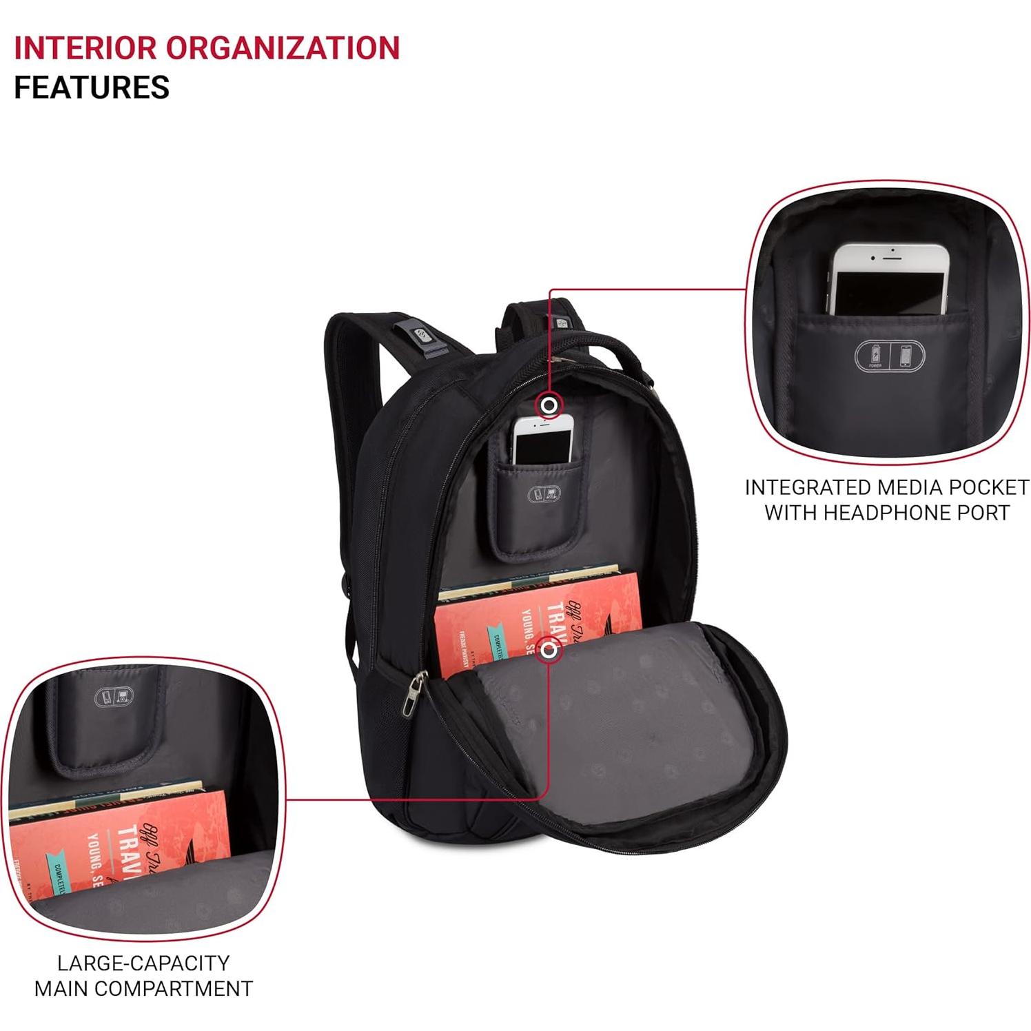 Mochila SwissGear SA1908 Negra para Laptop 17" TSA ScanSmart