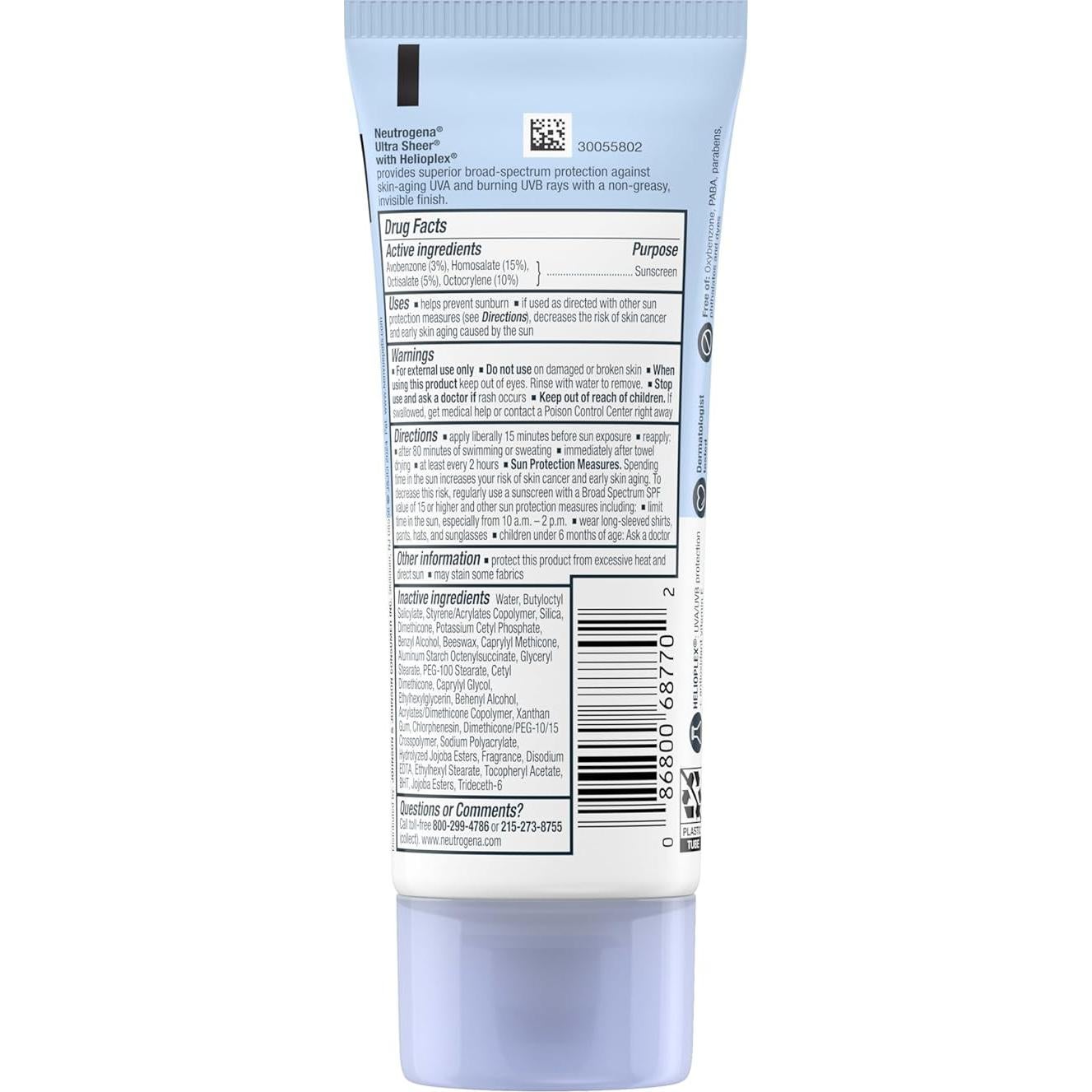 Neutrogena Loción Solar SPF 70 88.7 ml Resistente al Agua
