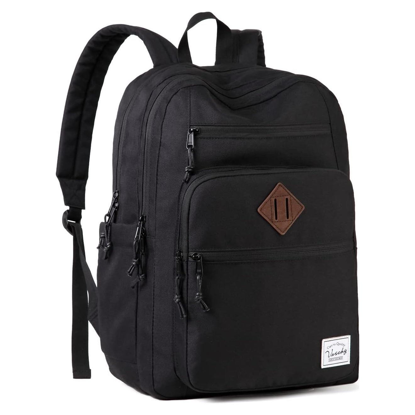 Mochila Escolar Unisex VASCHY Negra 21L para Libros y Viajes