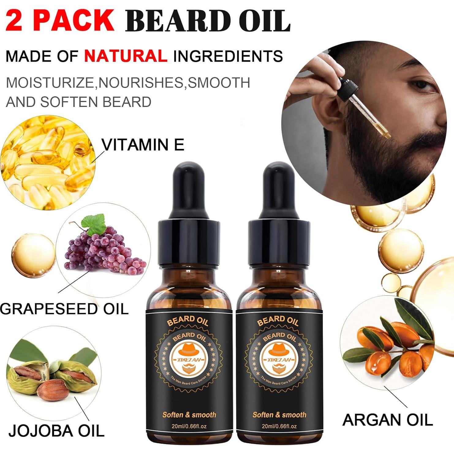 Kit de Cuidado de Barba XIKEZAN con Jabón, Aceite y Peine