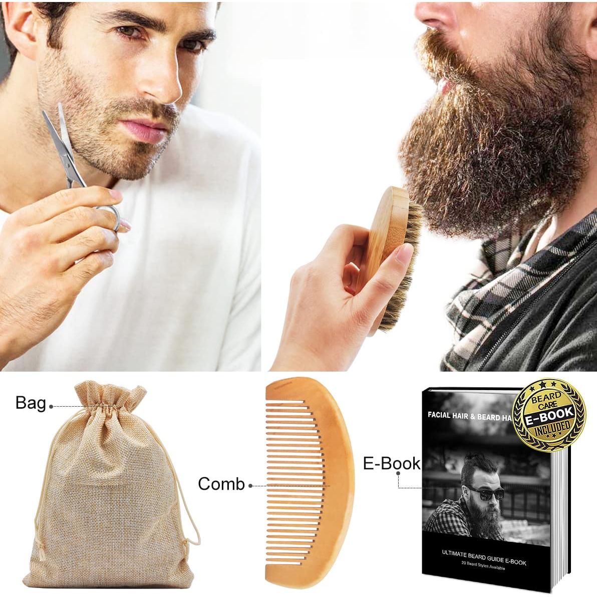 Kit de Cuidado de Barba XIKEZAN con Jabón, Aceite y Peine