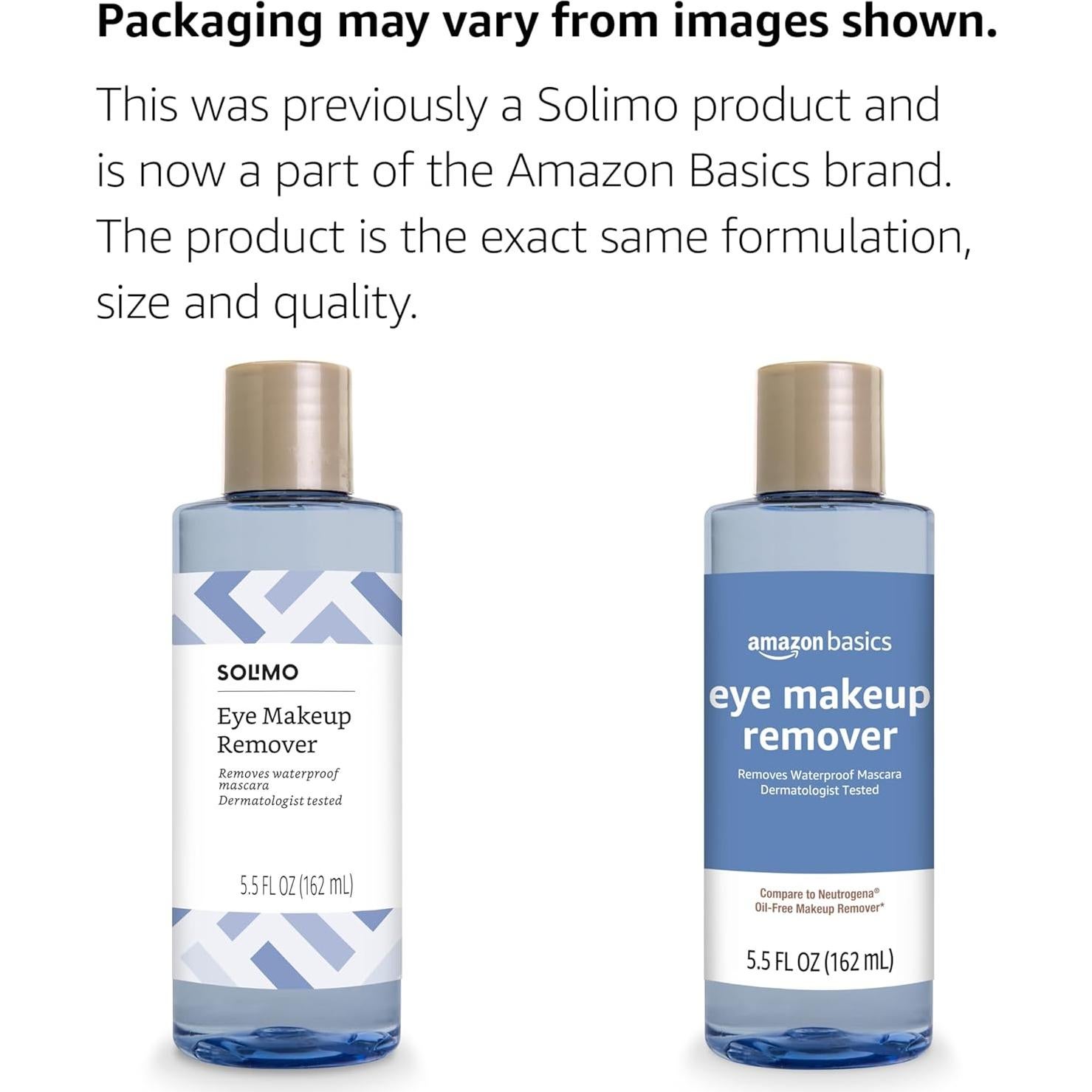 Desmaquillante de Ojos Amazon Solimo 163 ml Libre de Aceite