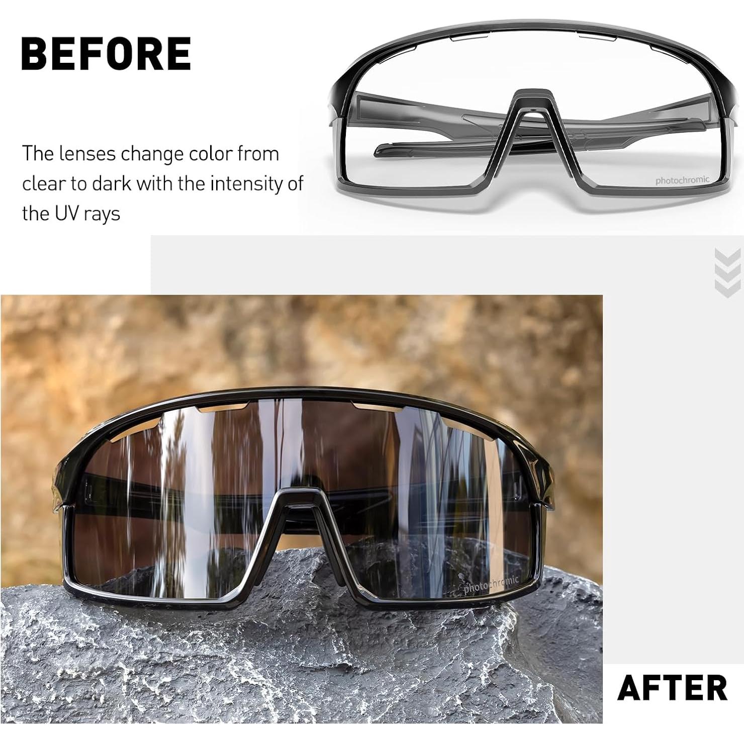 Gafas de Ciclismo SCVCN Fotoquímicas UV400 Ajustables