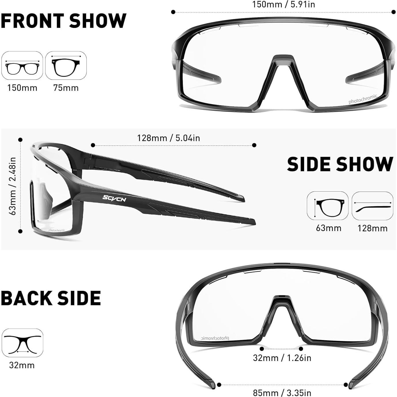 Gafas de Ciclismo SCVCN Fotoquímicas UV400 Ajustables