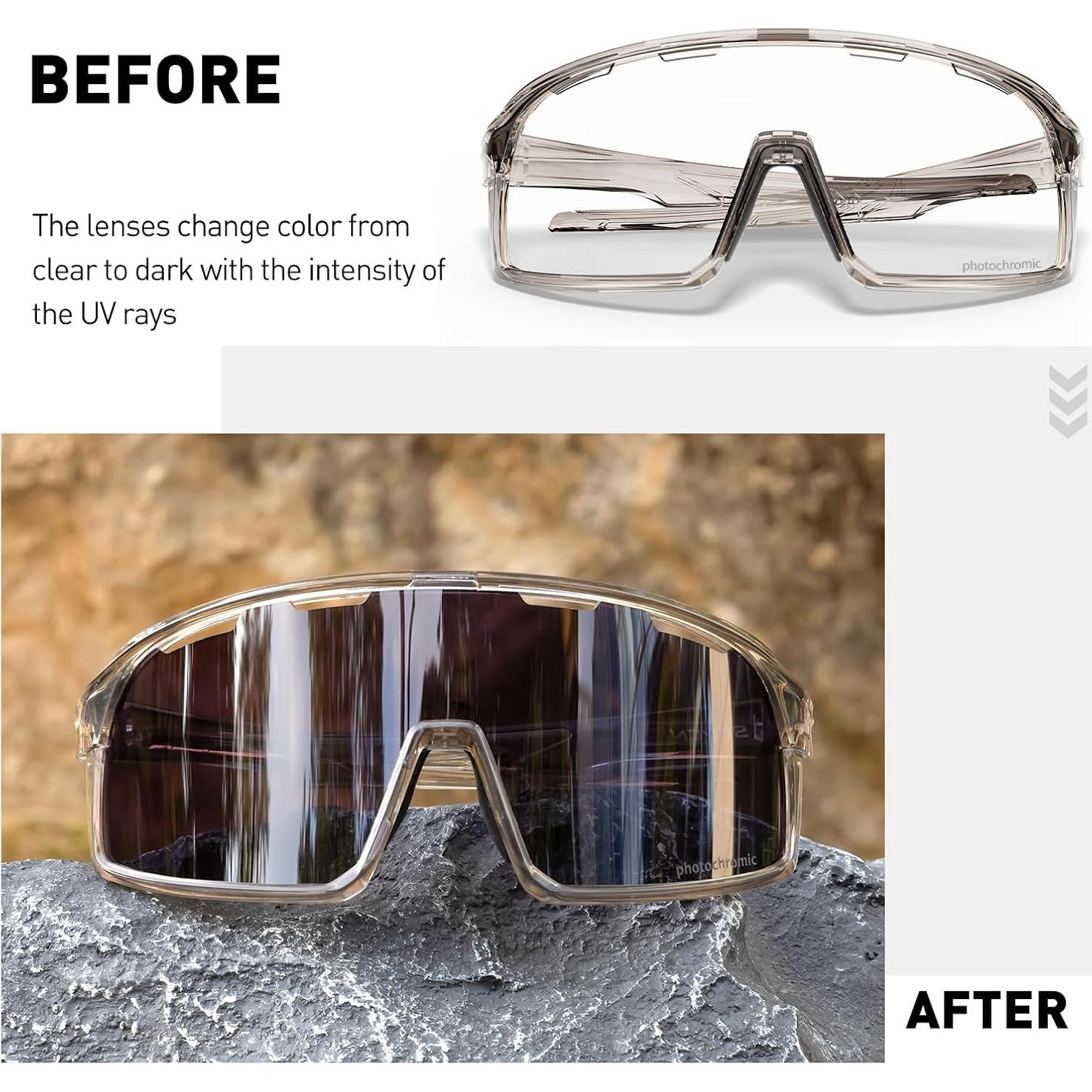 Gafas de Ciclismo SCVCN Fotoquímicas UV400 Ajustables