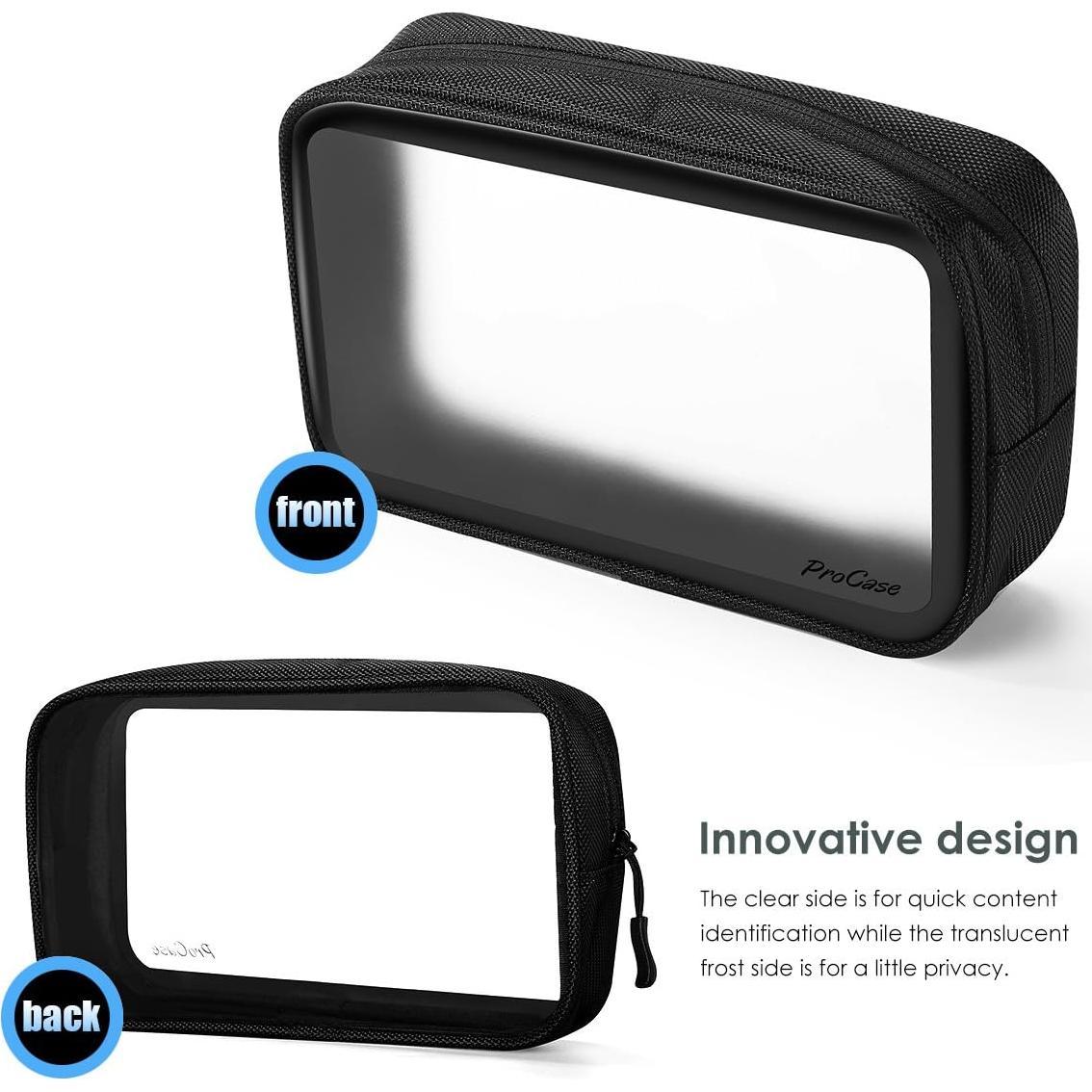 Bolsa de Aseo de Viaje ProCase TSA 22.5x13x5.5cm Negra