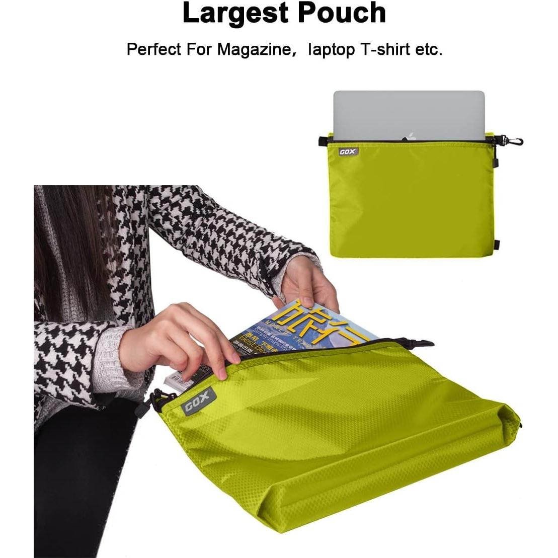 Bolsa de Aseo de Viaje GOX 3 Piezas Nylon Verde Organizador