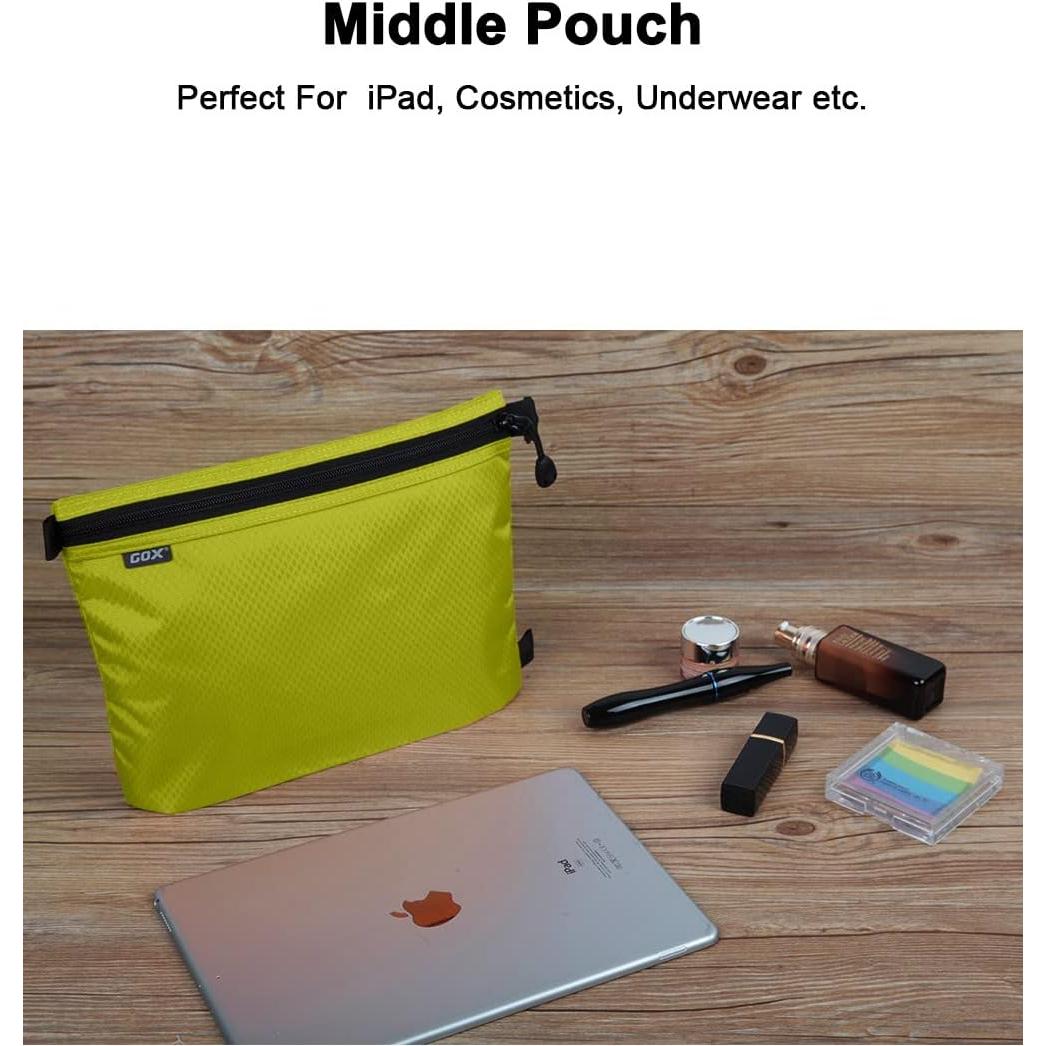 Bolsa de Aseo de Viaje GOX 3 Piezas Nylon Verde Organizador