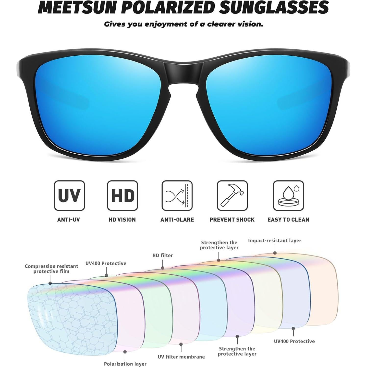 Gafas de sol deportivas MEETSUN polarizadas UV400 unisex
