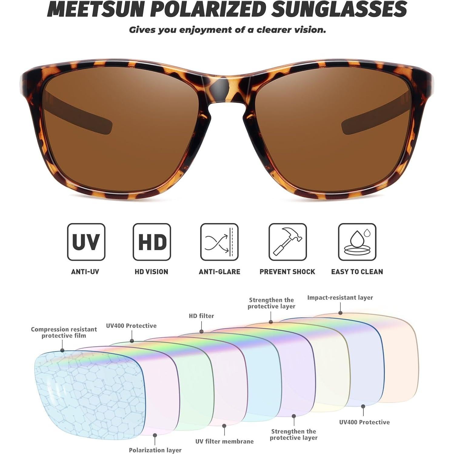 Gafas de sol deportivas MEETSUN polarizadas UV400 unisex