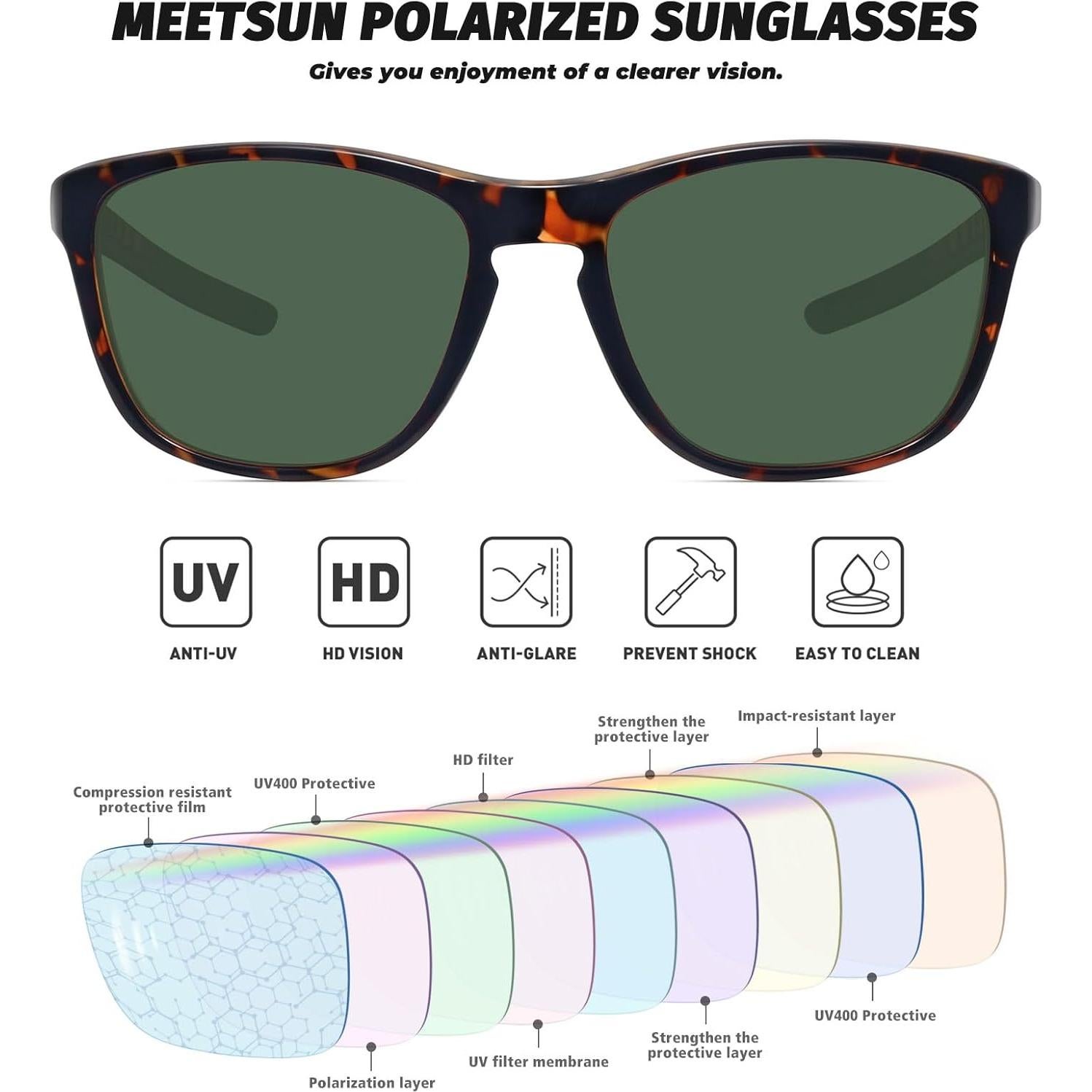 Gafas de sol deportivas MEETSUN polarizadas UV400 unisex