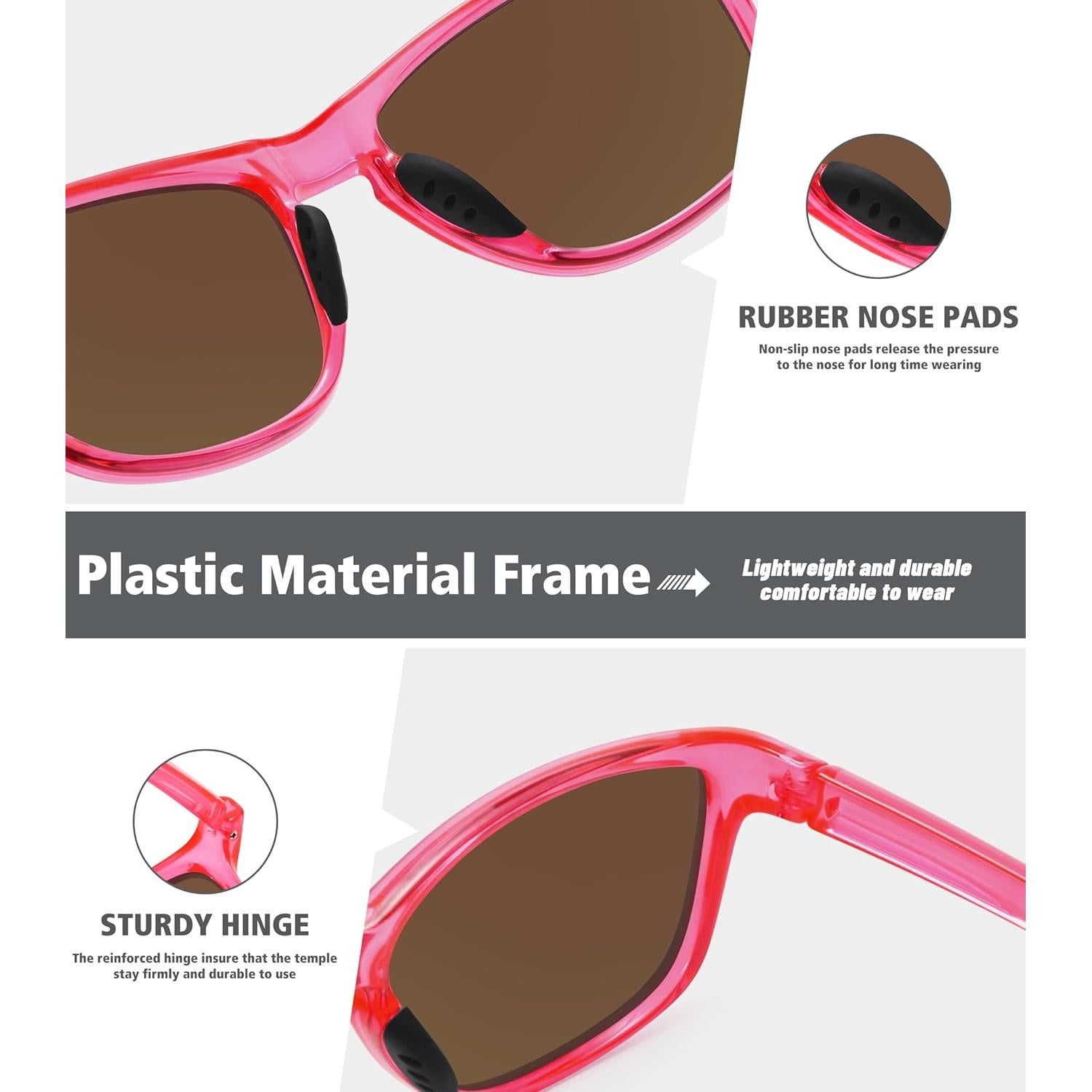 Gafas de sol deportivas MEETSUN UV400 unisex rosa púrpura
