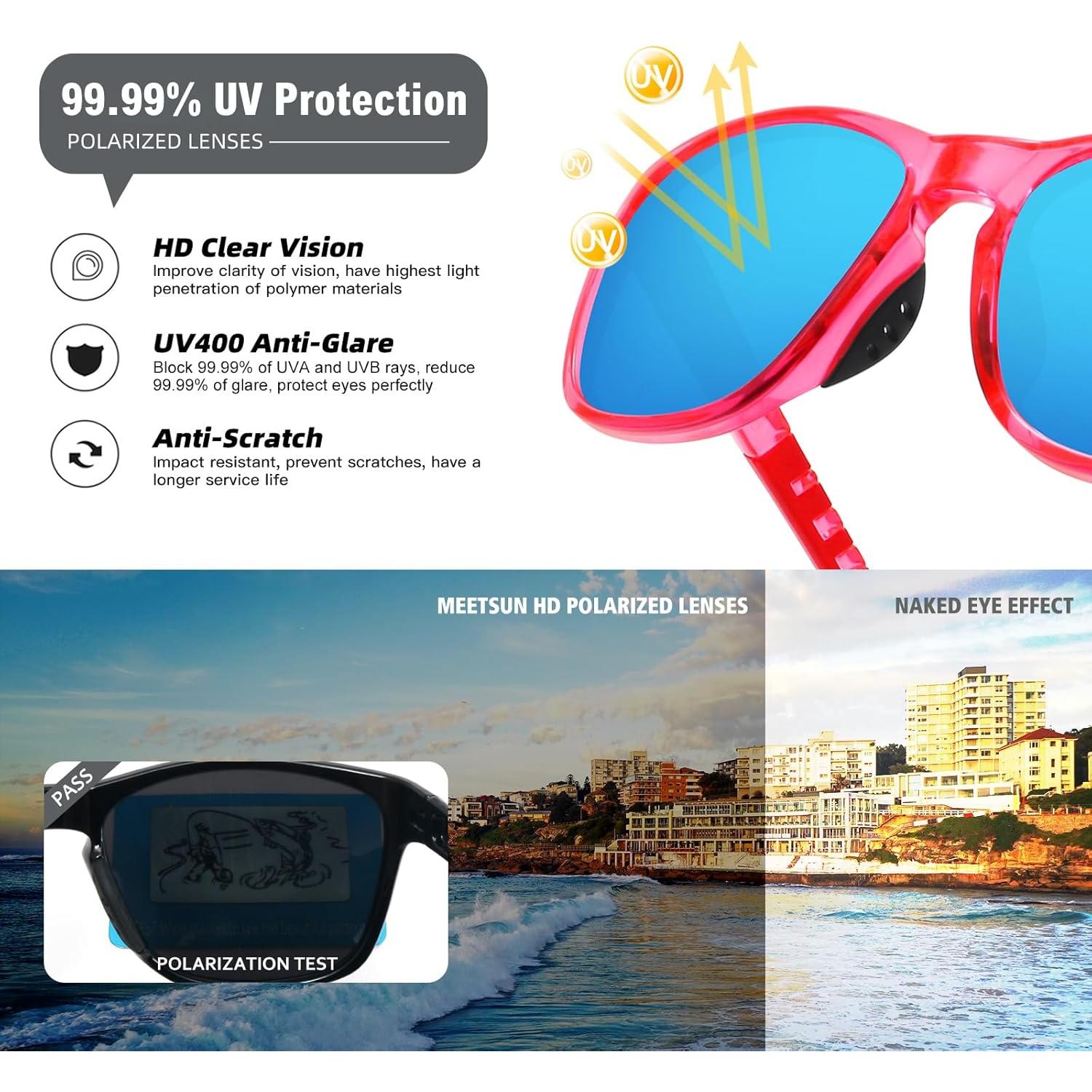 Gafas de sol deportivas MEETSUN UV400 unisex rosa púrpura