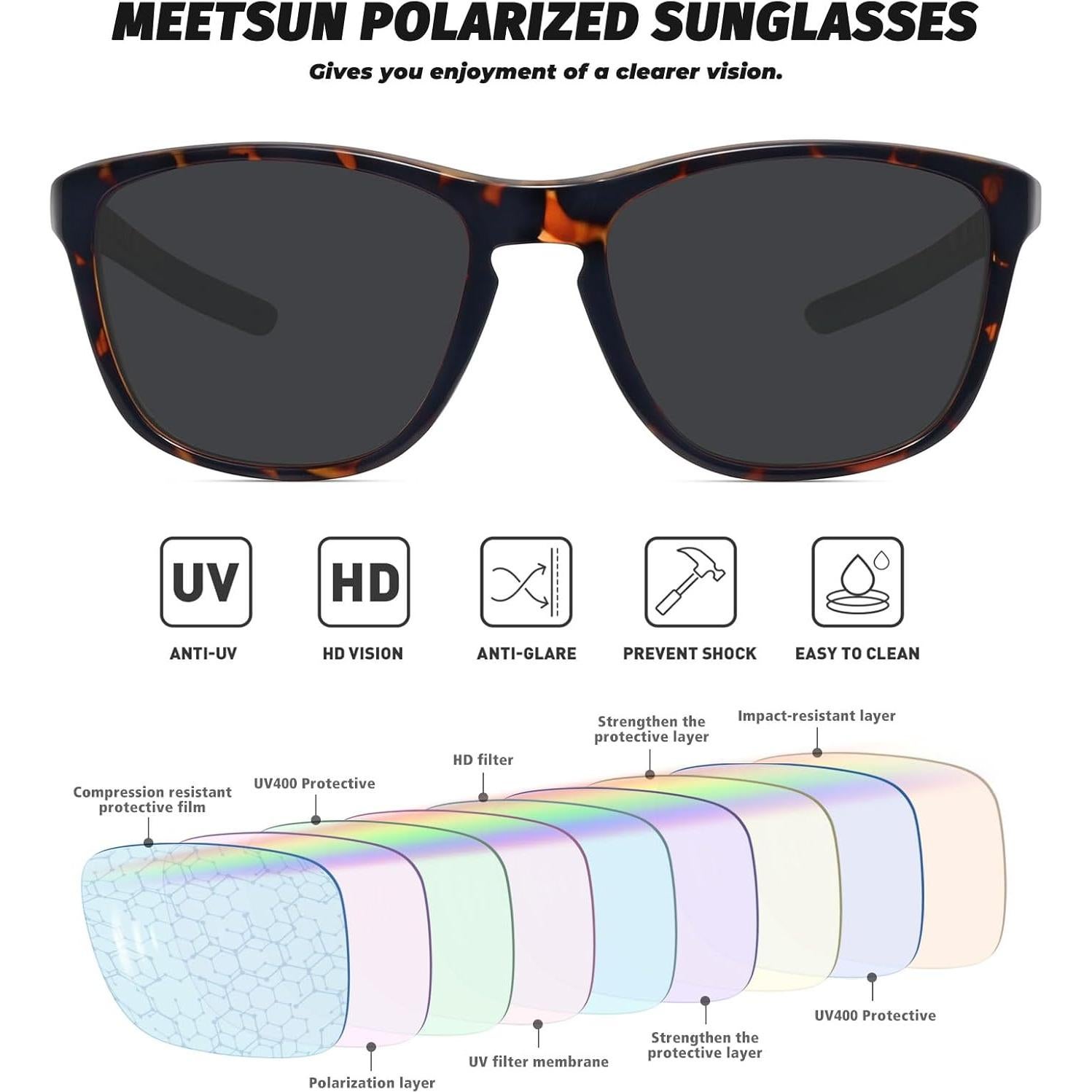 Gafas de sol deportivas MEETSUN polarizadas UV400 unisex